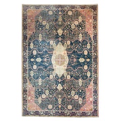 Retro Indian Sarouk Farahan-Style Rug