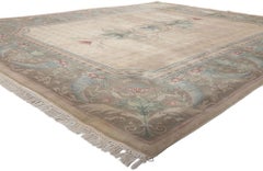 Vintage Indian Savonnerie Rug, European Charm Meets French Country Style