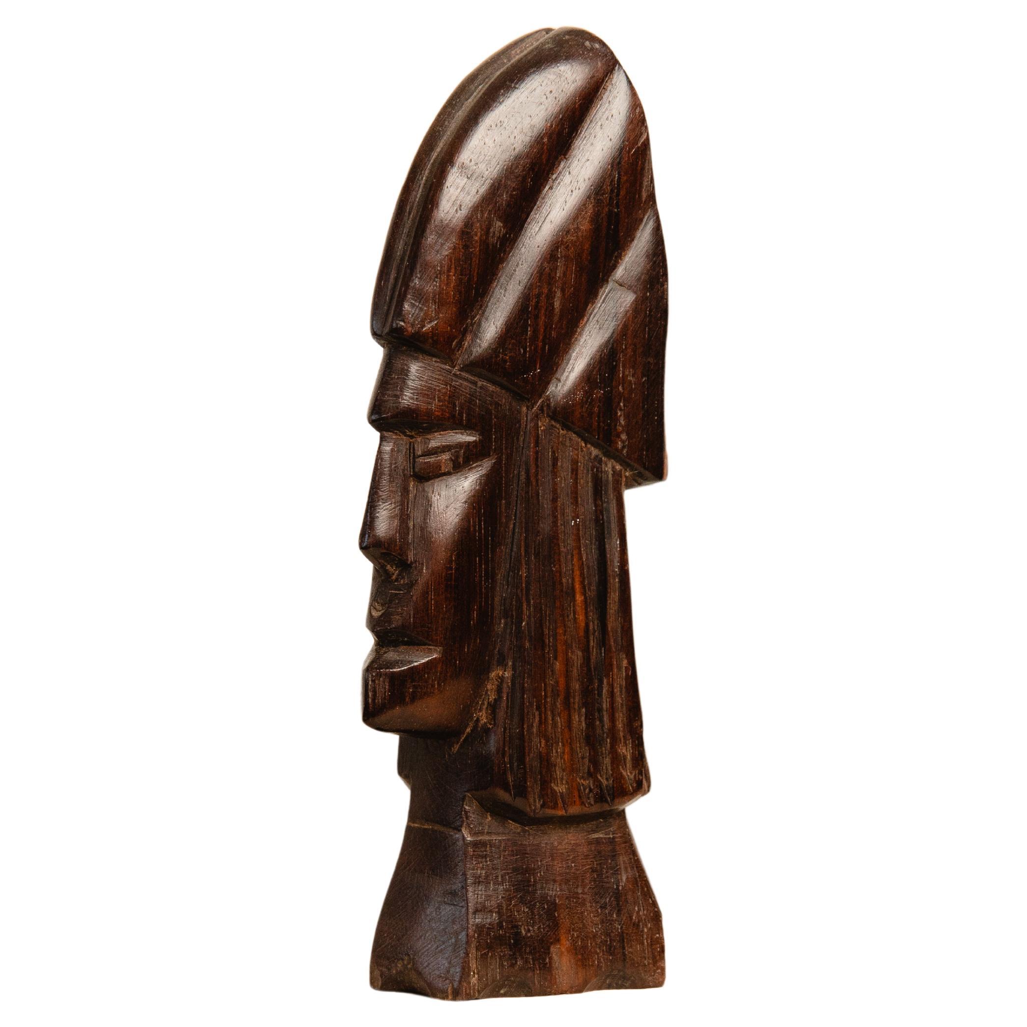 Vintage Indian Sculpture in Brazilian Rosewood For Sale