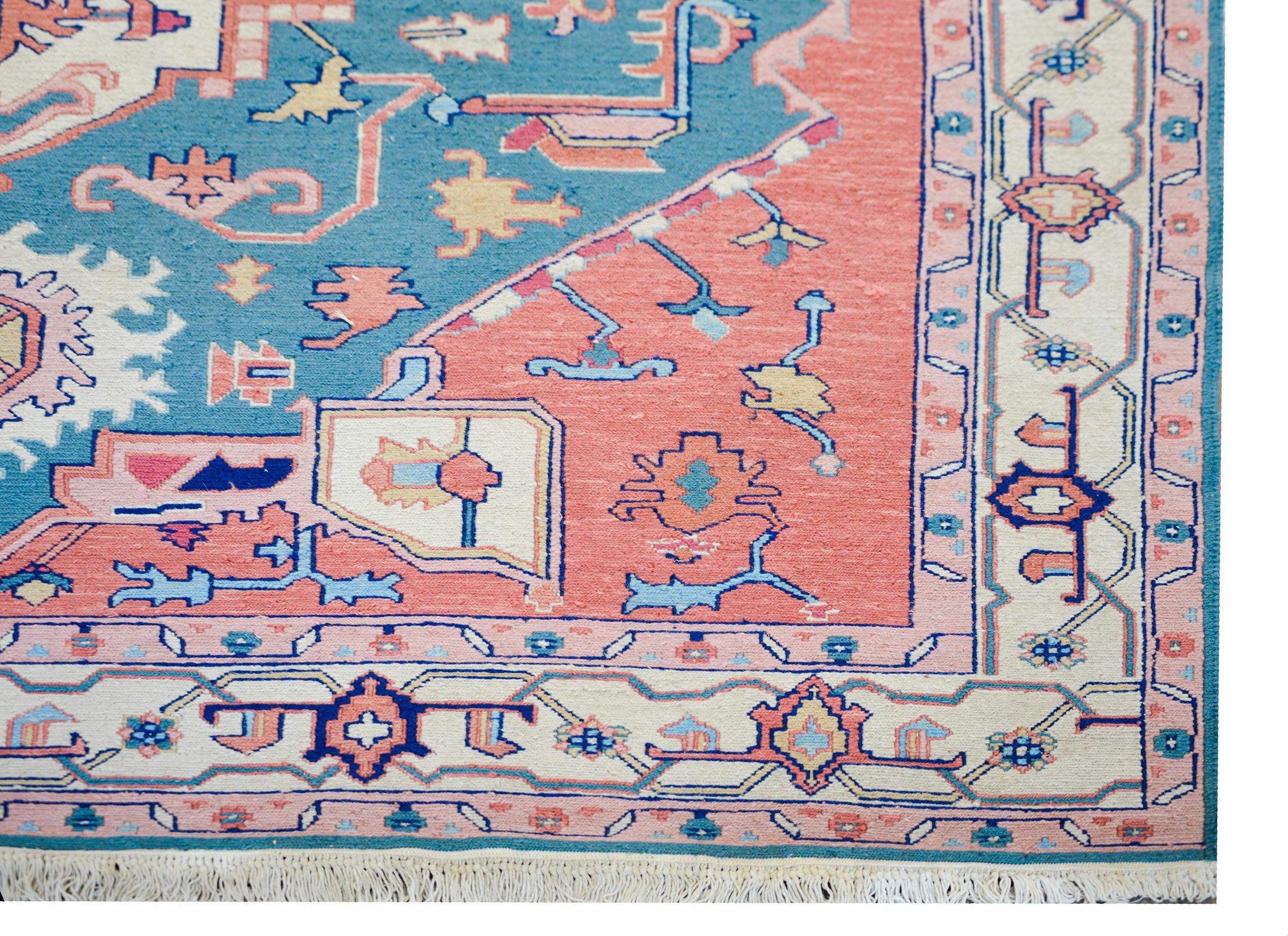 Indischer Serapi-Teppich im Vintage-Stil im Angebot 4