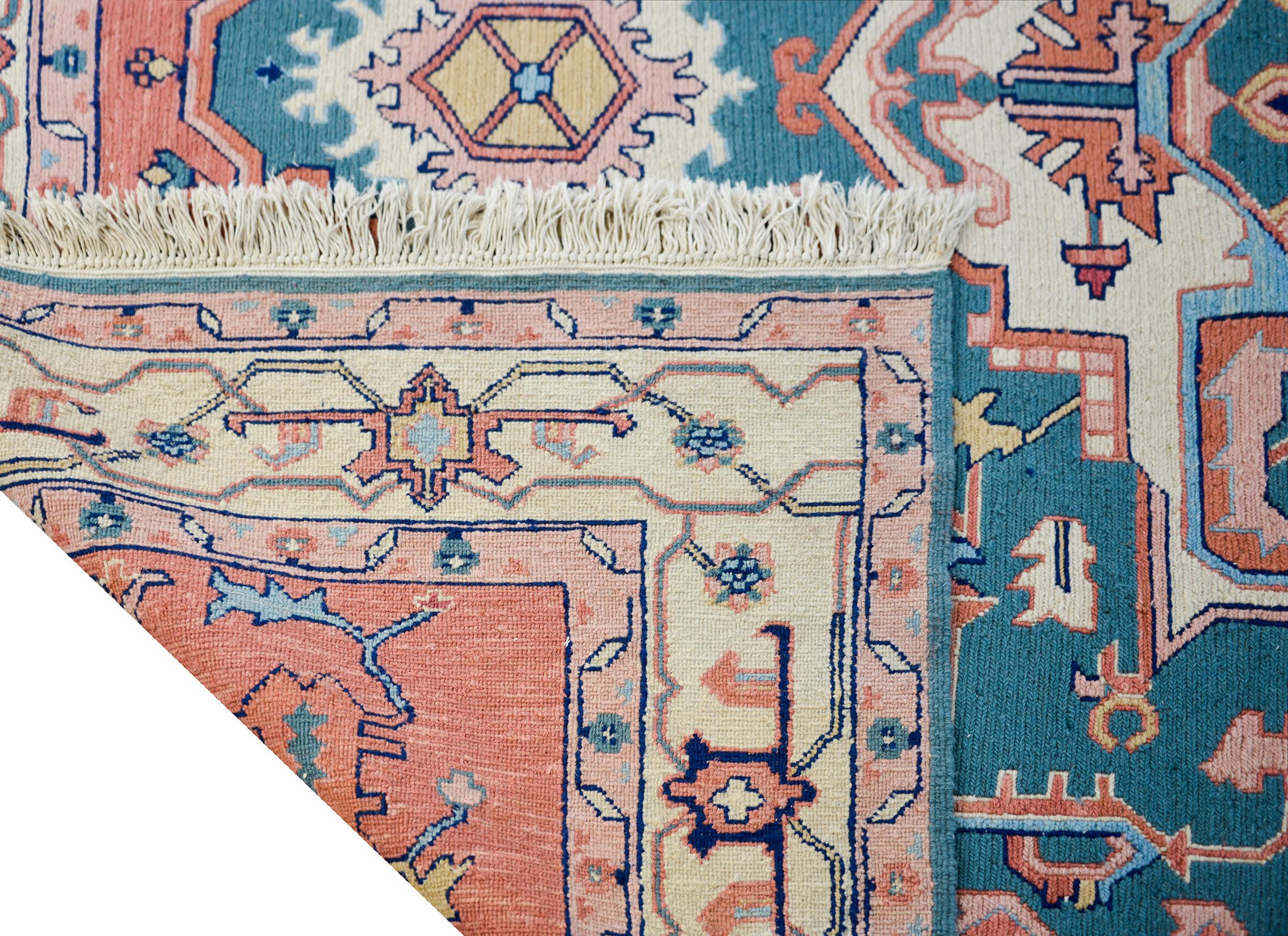 Indischer Serapi-Teppich im Vintage-Stil im Angebot 5