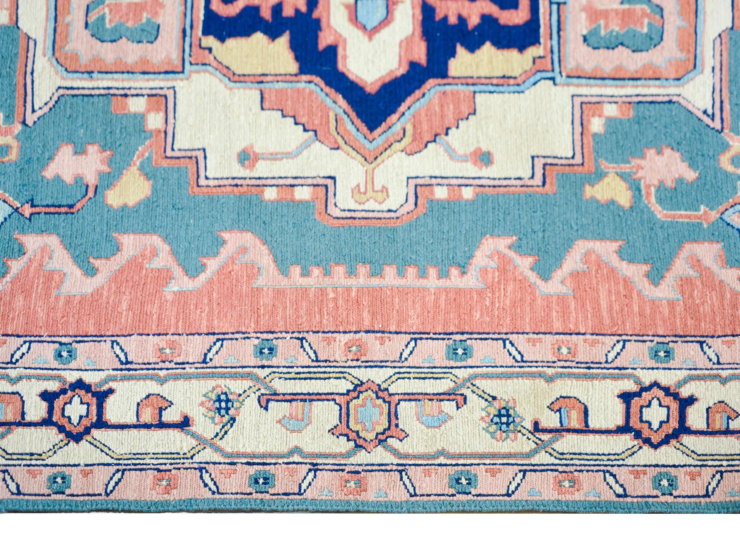 Contemporary Vintage Indian Serapi-Style Rug For Sale