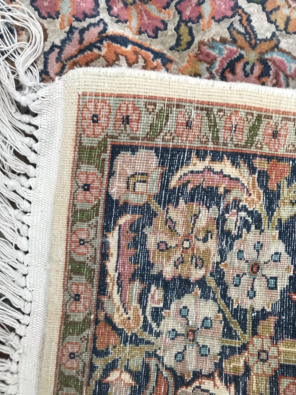 Bobyrug’s Vintage Indian Silk and Wool Rug For Sale 12