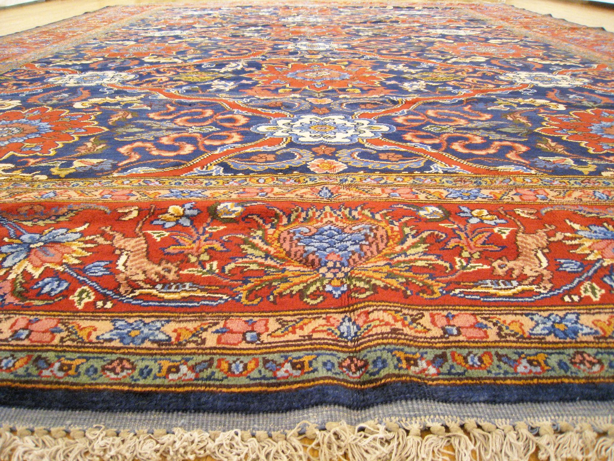 Vintage Indian Tabriz Oriental Carpet in Room Size with Repeating Design For Sale 6