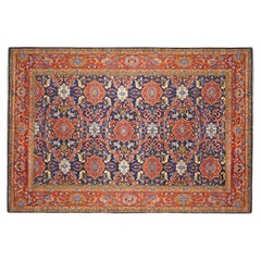 Vintage Indian Tabriz Oriental Carpet in Room Size with Repeating Design