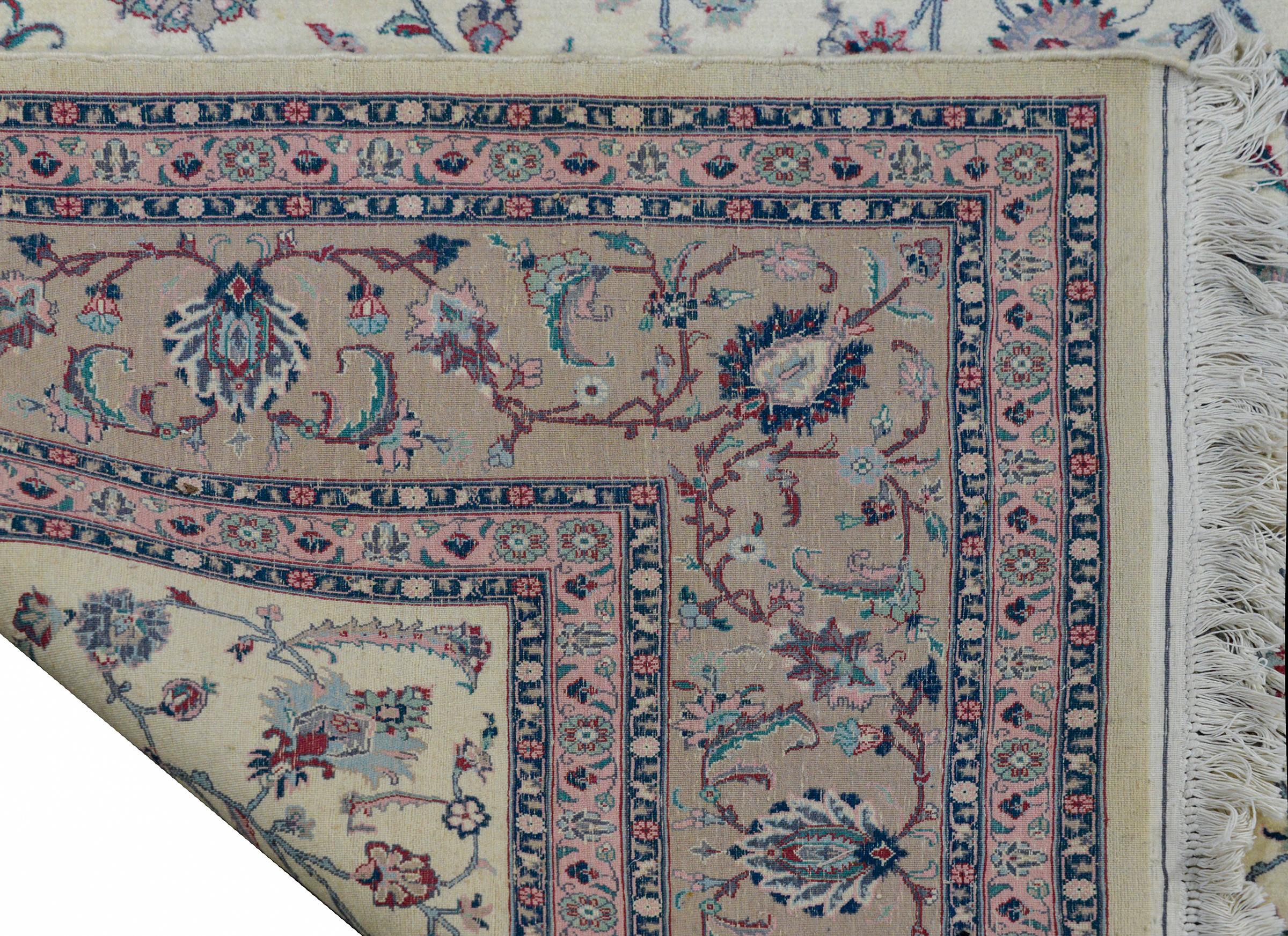Indischer Tabriz-Teppich:: Vintage im Angebot 4