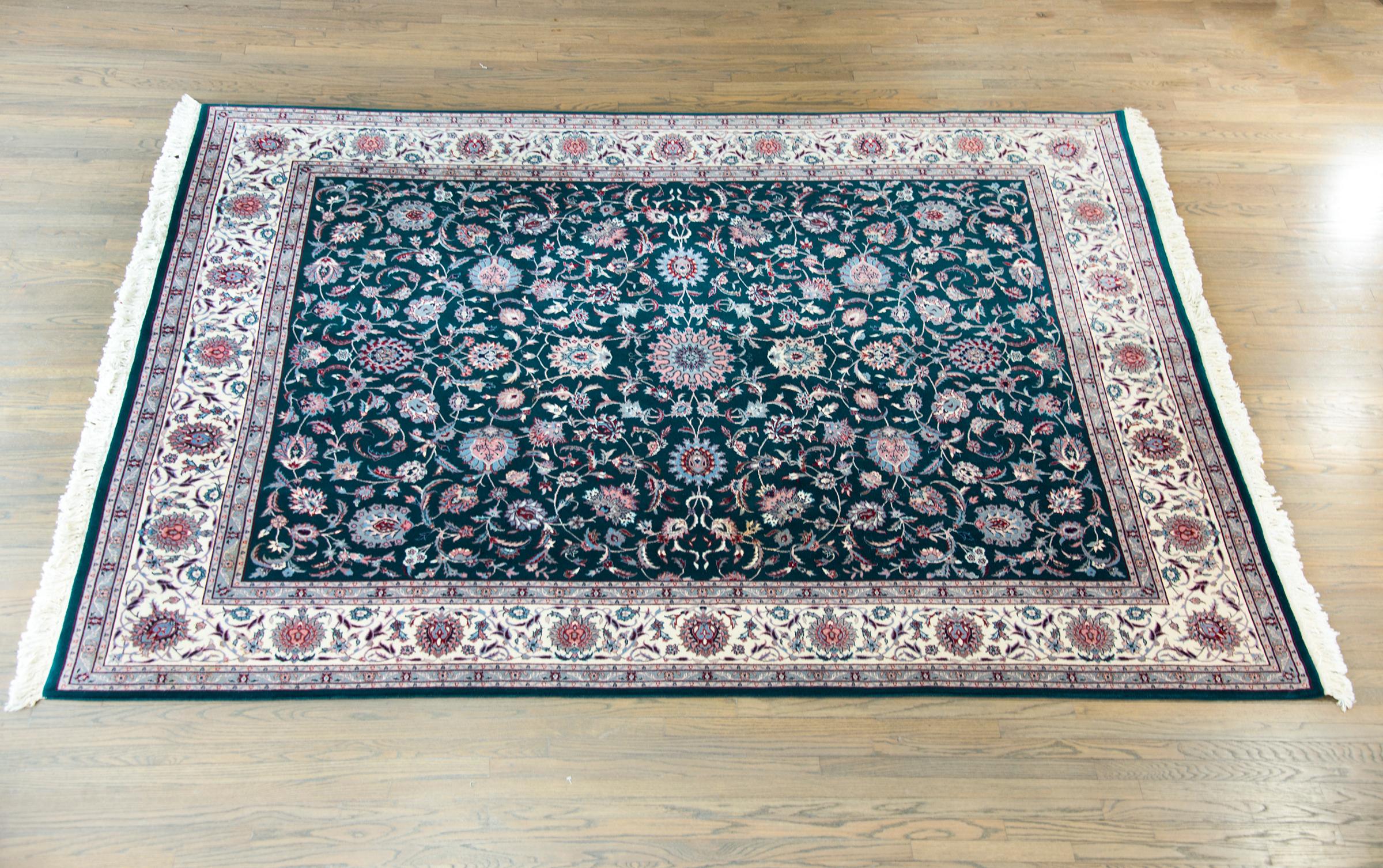 Indischer Täbris-Teppich im Vintage-Stil im Angebot 5