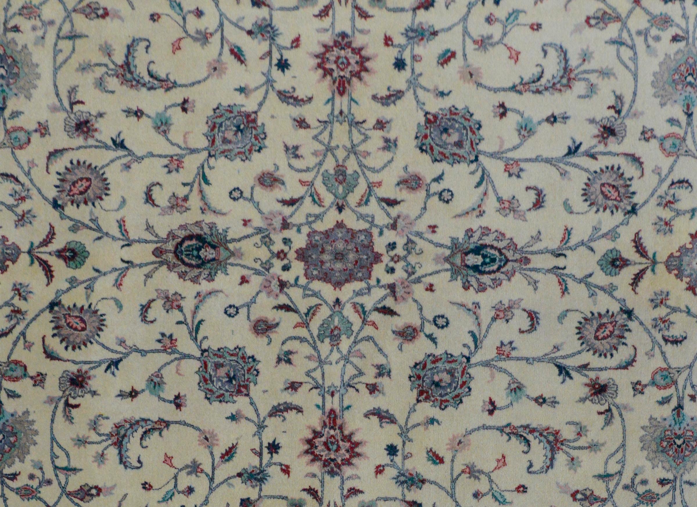 Indischer Tabriz-Teppich:: Vintage im Zustand „Gut“ im Angebot in Chicago, IL