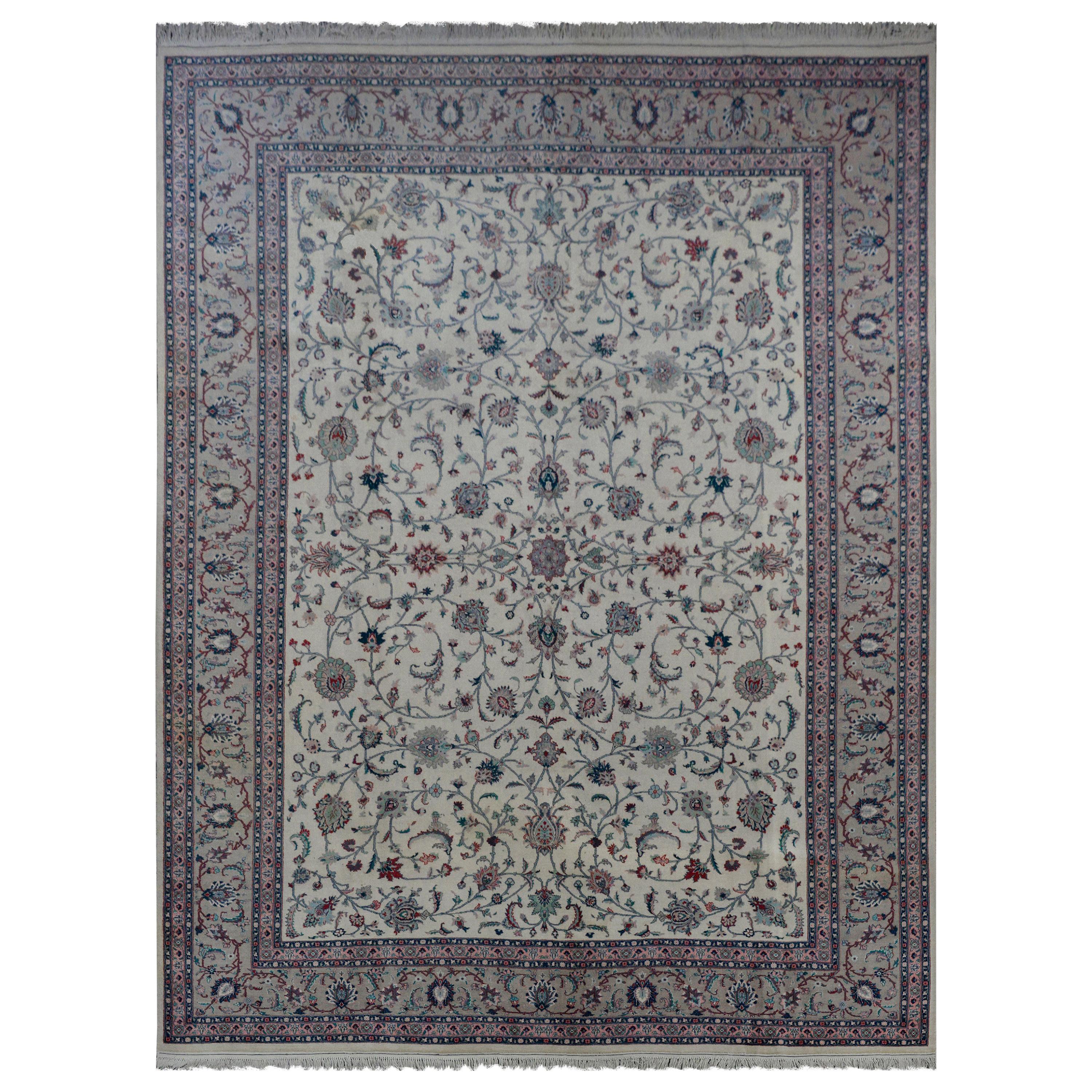 Indischer Tabriz-Teppich:: Vintage im Angebot