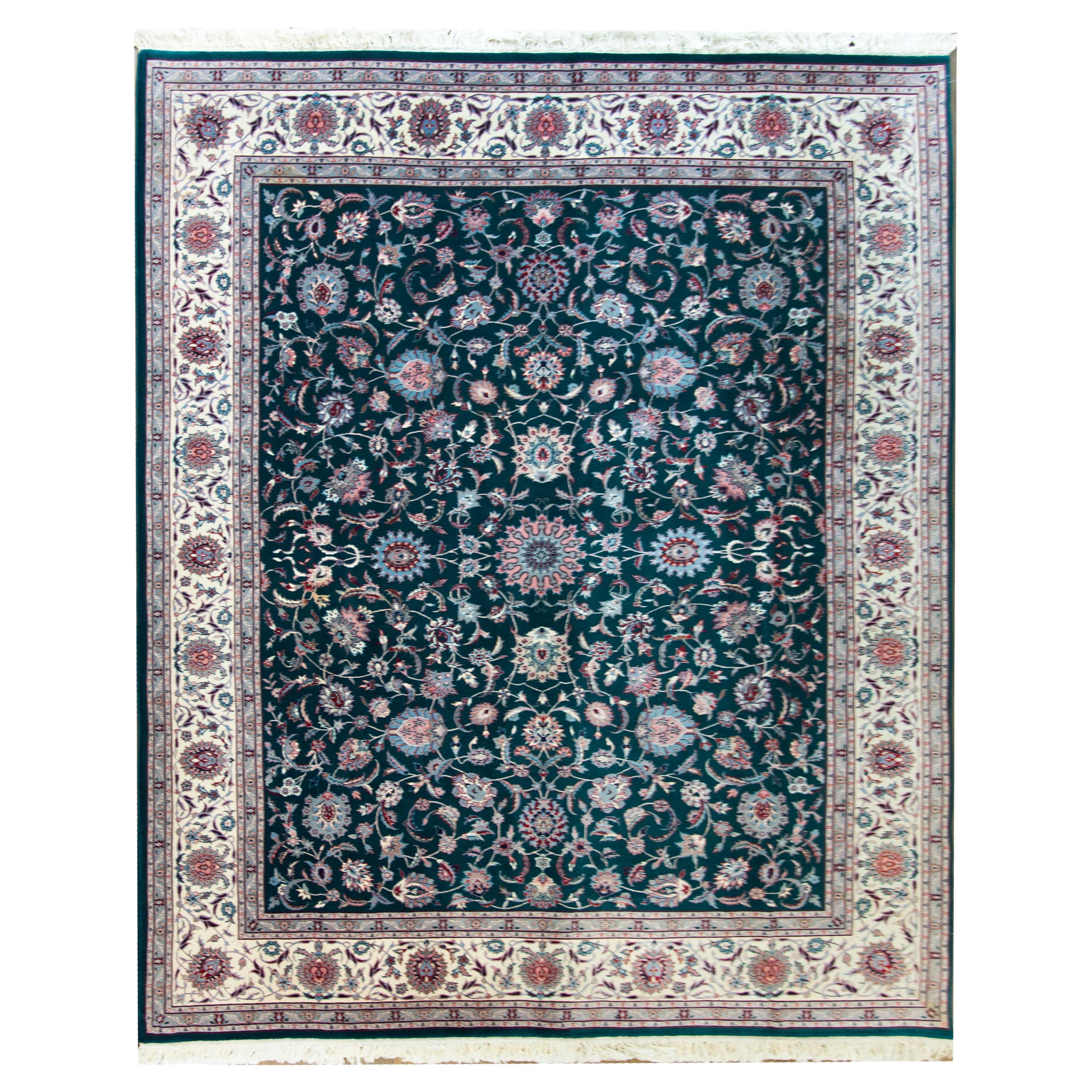 Indischer Täbris-Teppich im Vintage-Stil im Angebot