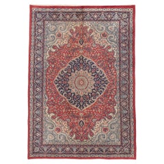 Vintage Indian Tabriz Rug, Stately Decadence Meets Preppy Formality