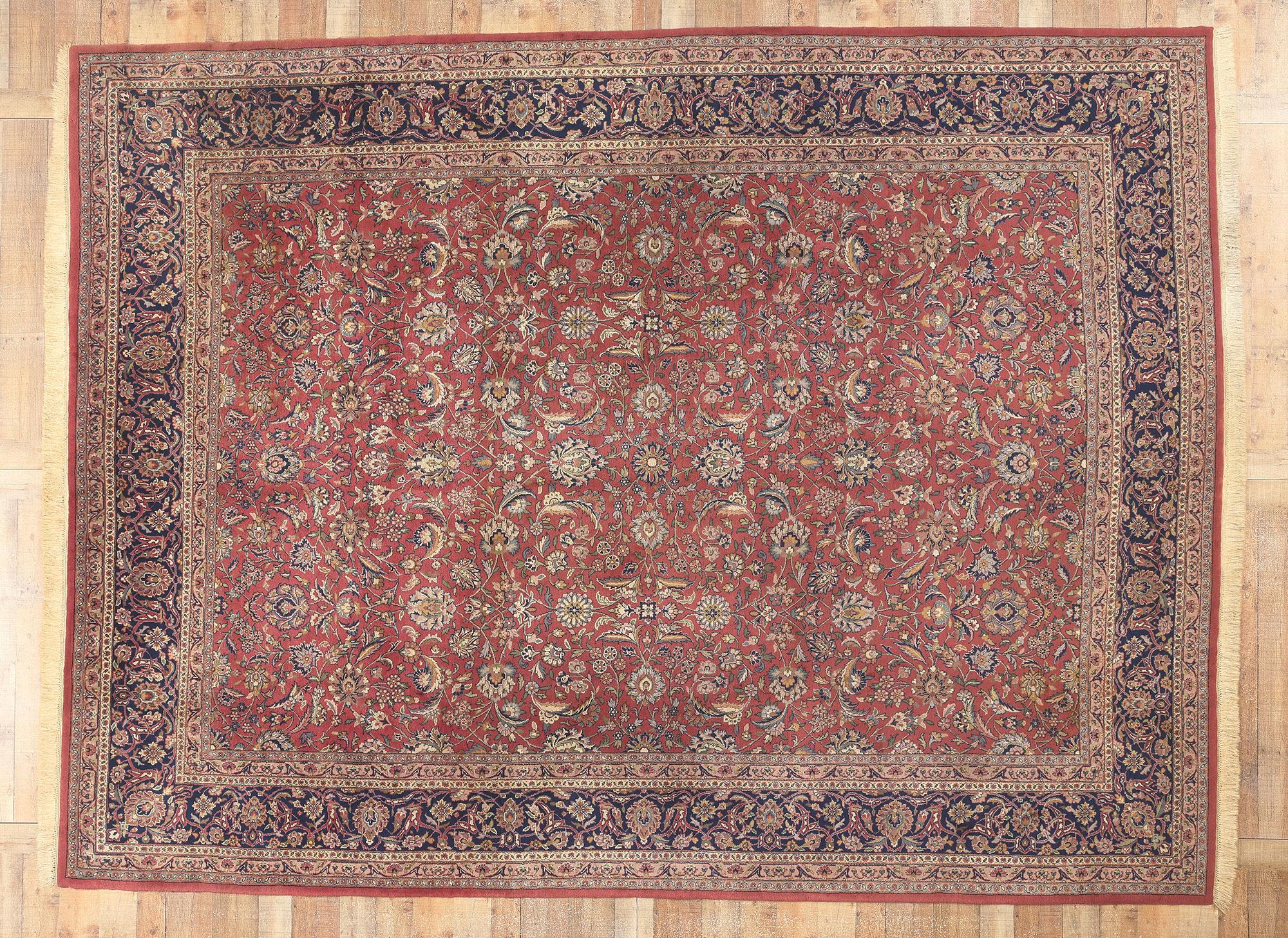 Tapis indien vintage de Tabriz, l'élégance intemporelle rencontre la sensibilité traditionnelle en vente 2