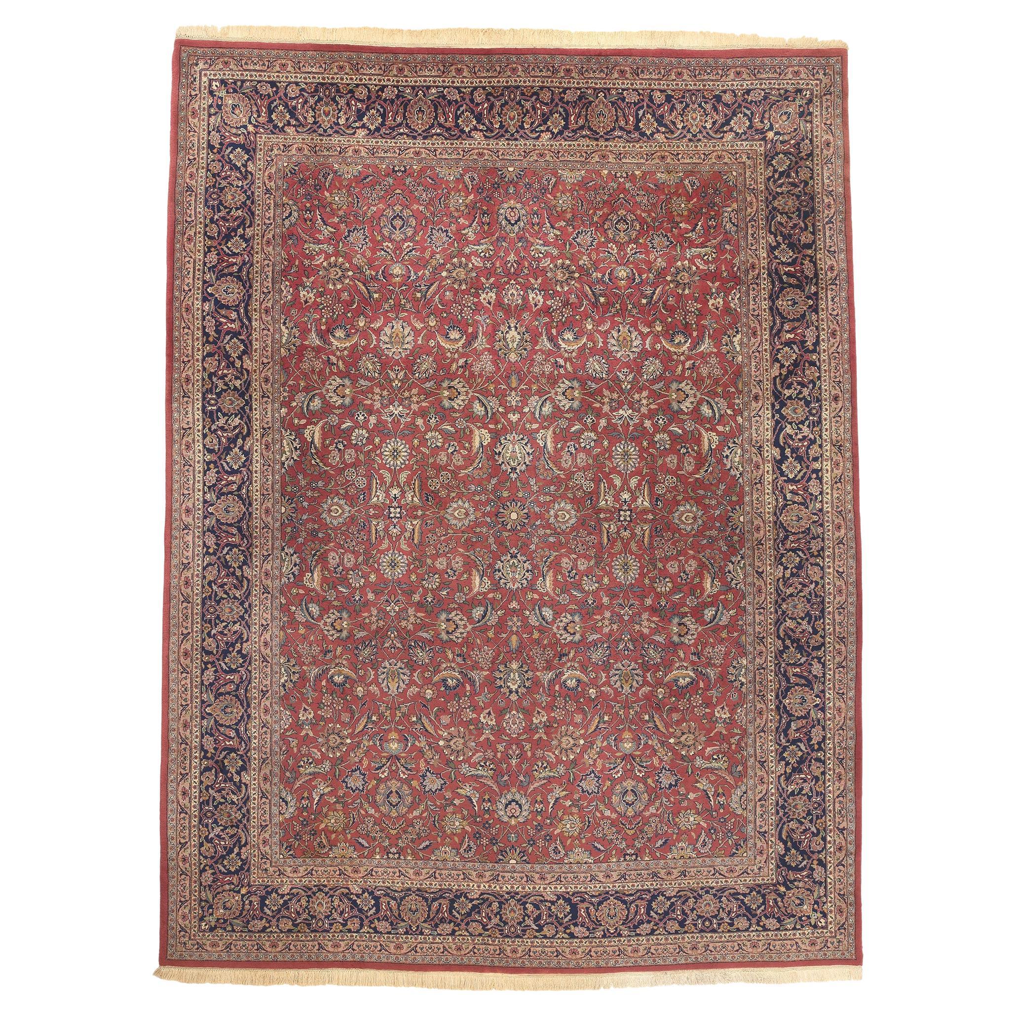 Indischer Tabriz-Teppich im Vintage-Stil, zeitlose Eleganz trifft auf traditionelle Sensibilität