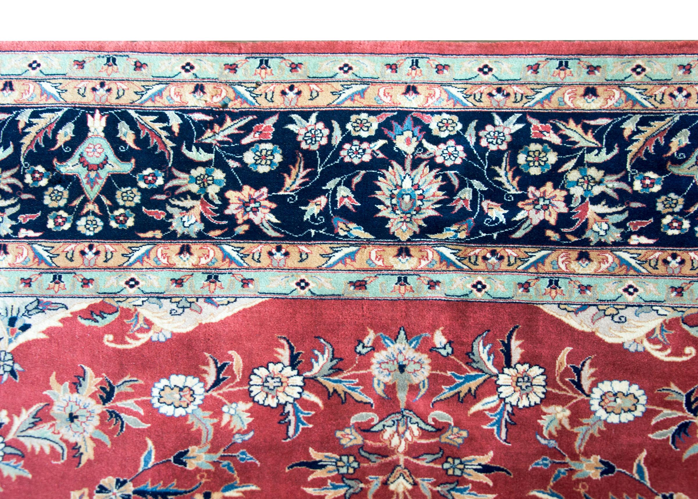 Indischer Vintage-Teppich im Täbris-Stil im Angebot 6