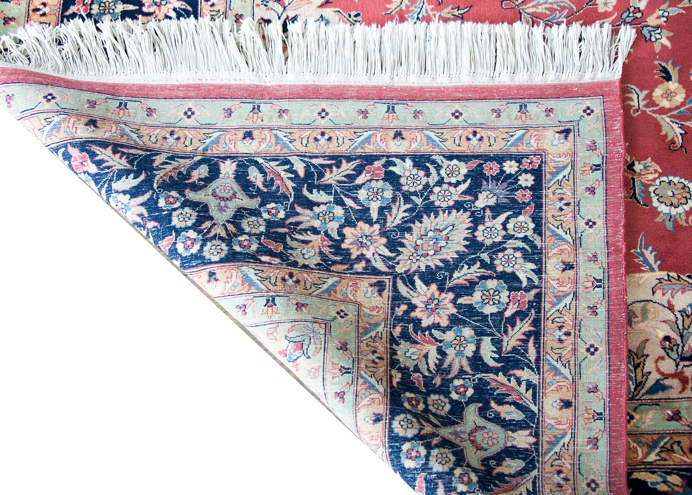 Indischer Vintage-Teppich im Täbris-Stil im Angebot 8