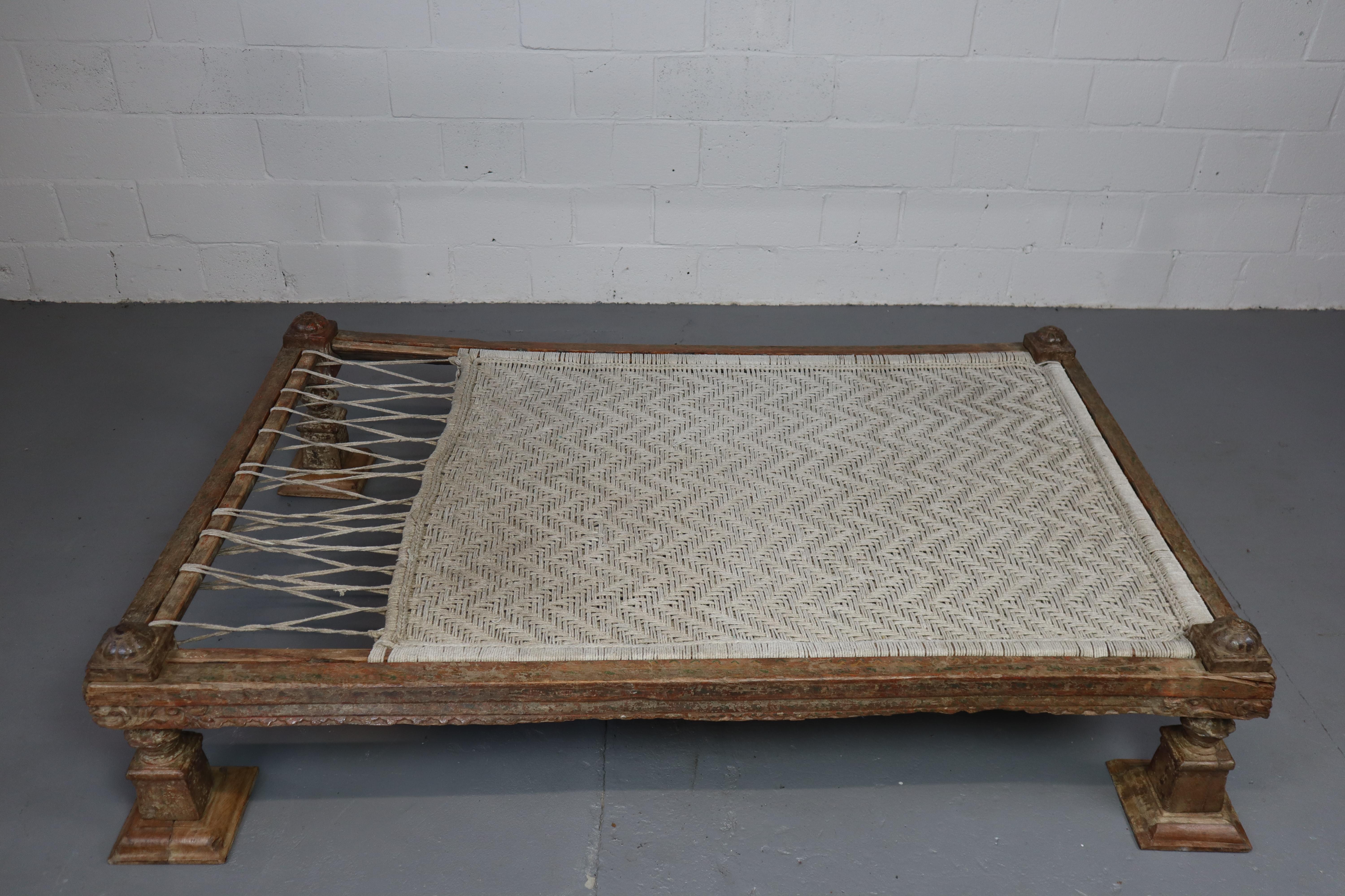 20th Century Vintage Indian traditional Charpoy daybed 