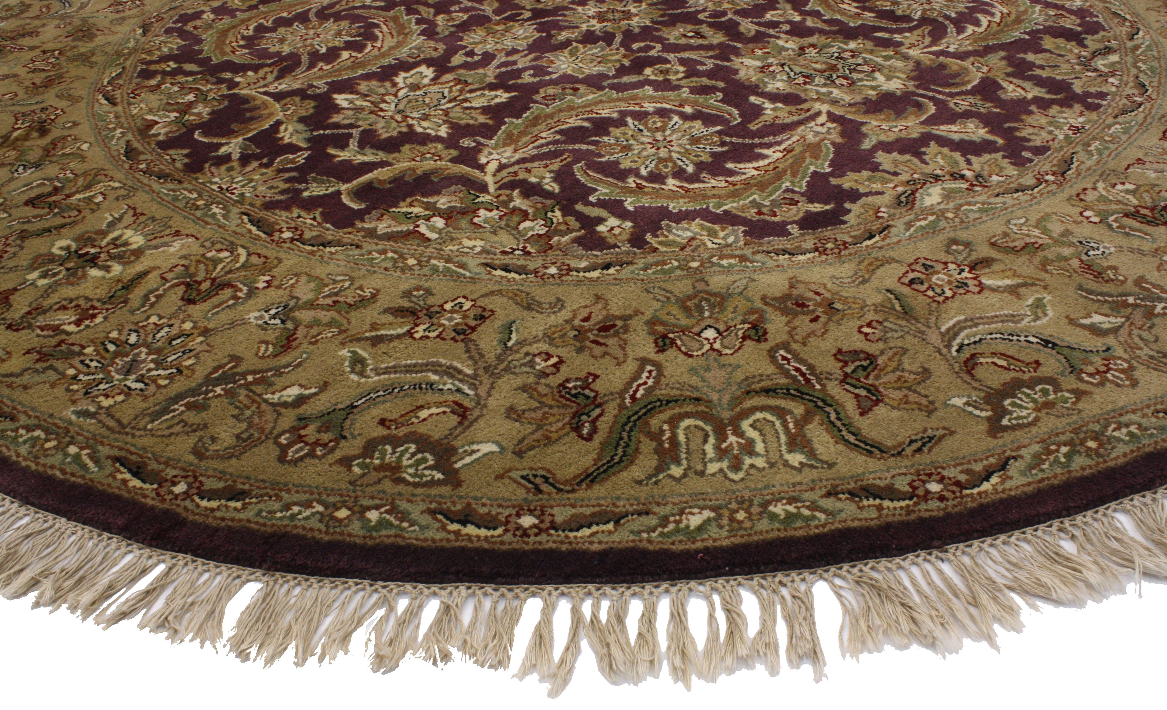 Arts and Crafts Vintage Indian Traditional Round Area Rug with Rustic Style, Circular Rug
