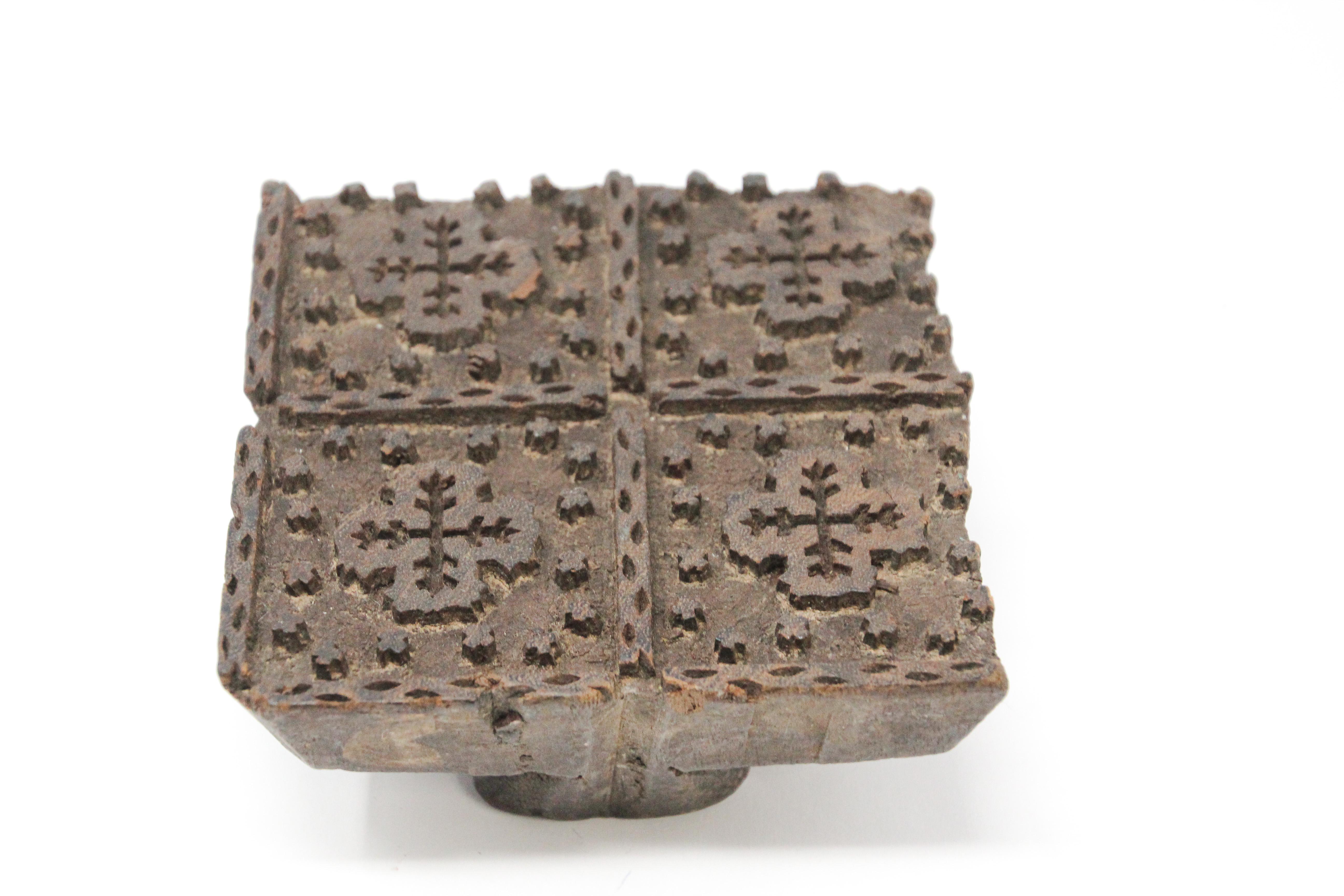 Vintage Indian Wooden Printing Block 1