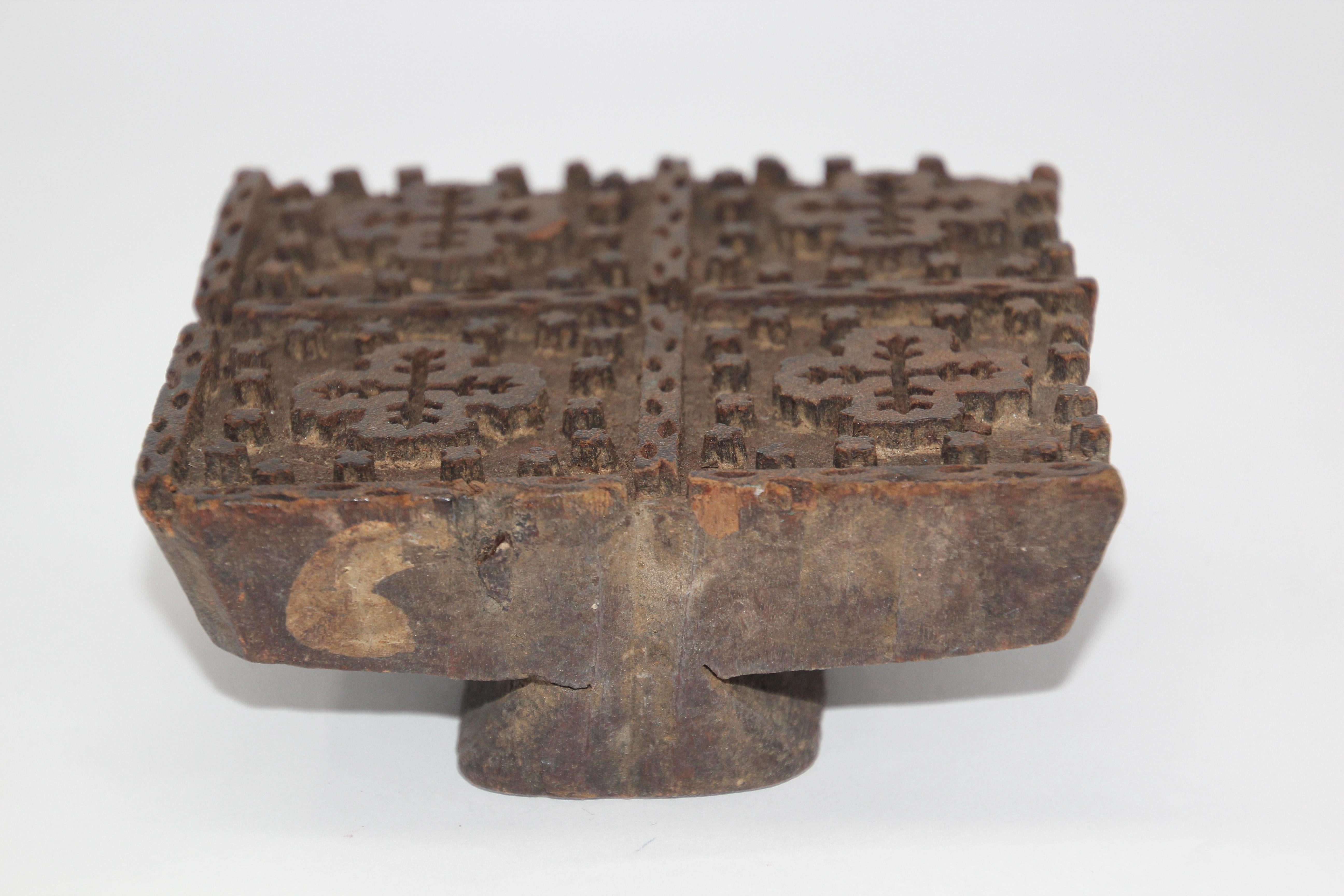 Vintage Indian Wooden Printing Block 3