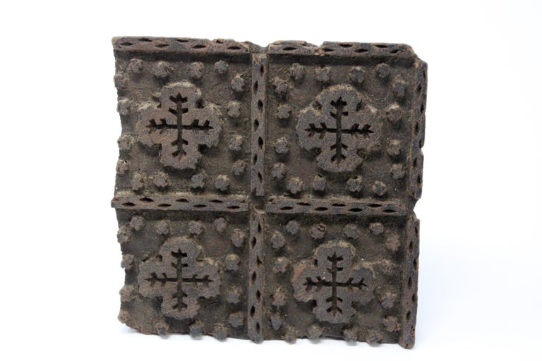 Vintage Indian Wooden Printing Block For Sale at 1stDibs