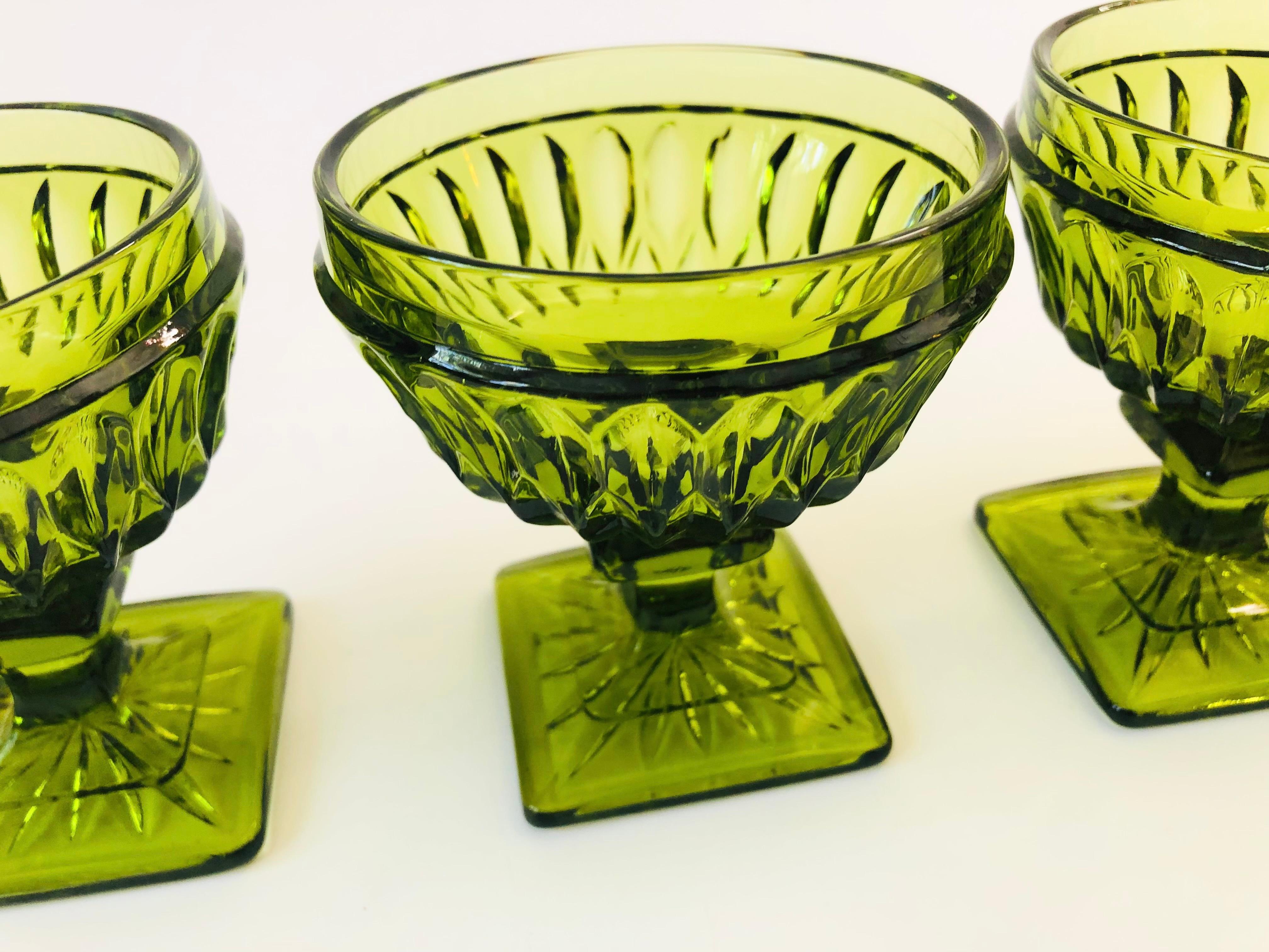 vintage green coupe glasses