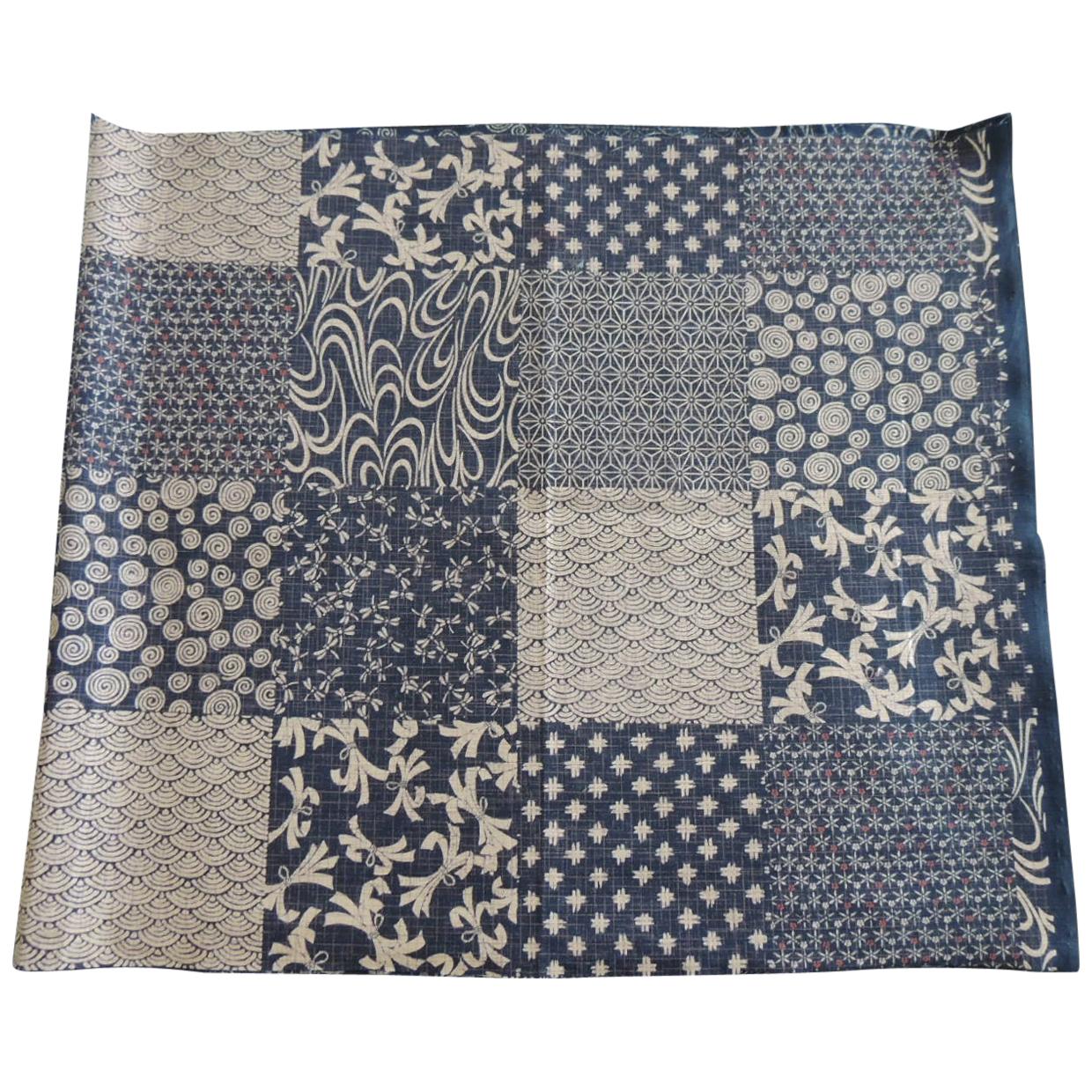 Antique Japanese Indigo Boro Custom Pillow with Sashiko Stitching For