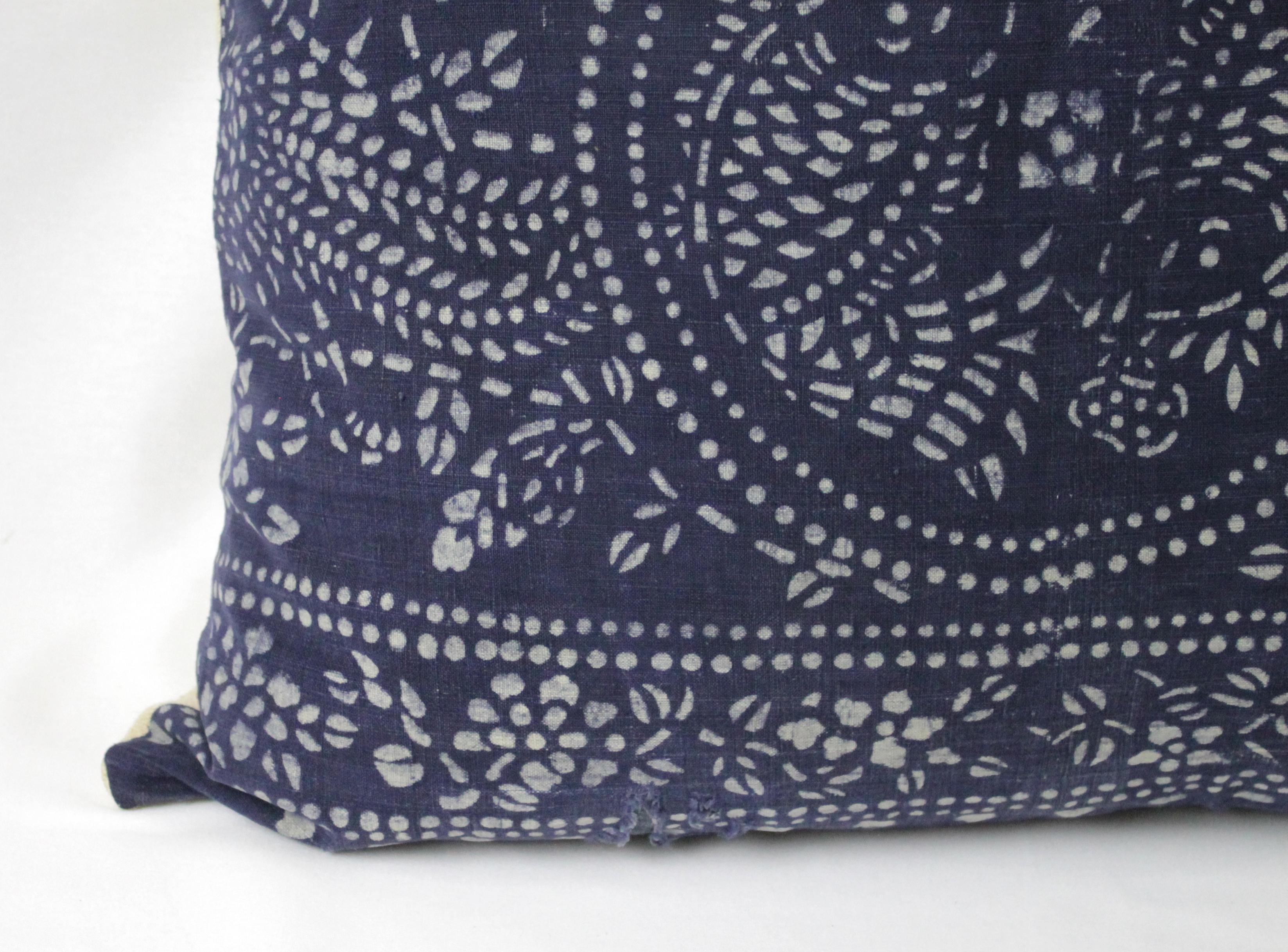 Vintage Indigo Batik Style Pillow 1