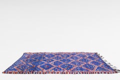 Vintage indigo Beni M'Guild Moroccan Ribal rug