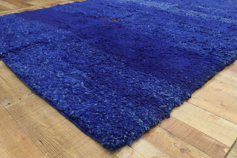 Vintage Indigo Beni M'Guild Moroccan Rug, Berber Blue Moroccan Carpet For Sale at 1stDibs