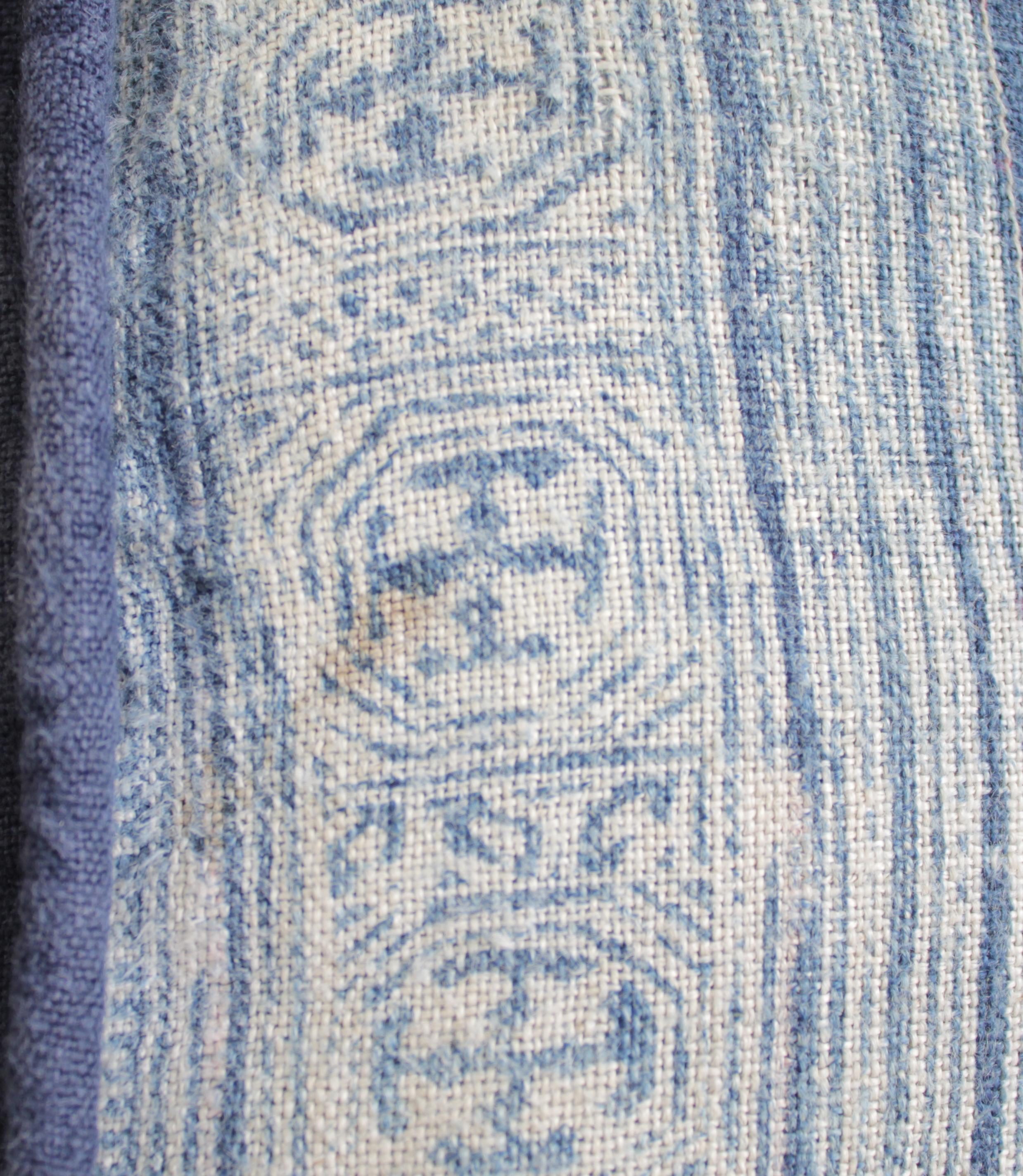 Vintage Indigo Blue and White Batik Pattern Pillow 7