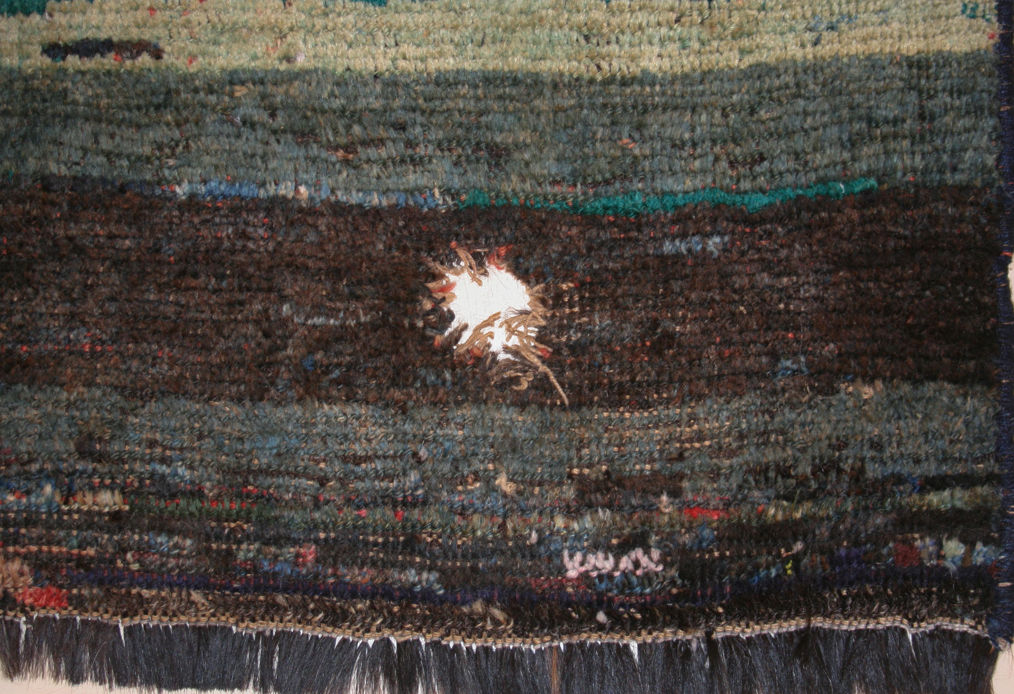 Minimalistischer Stammeskunst-Teppich in Indigoblau (20. Jahrhundert)