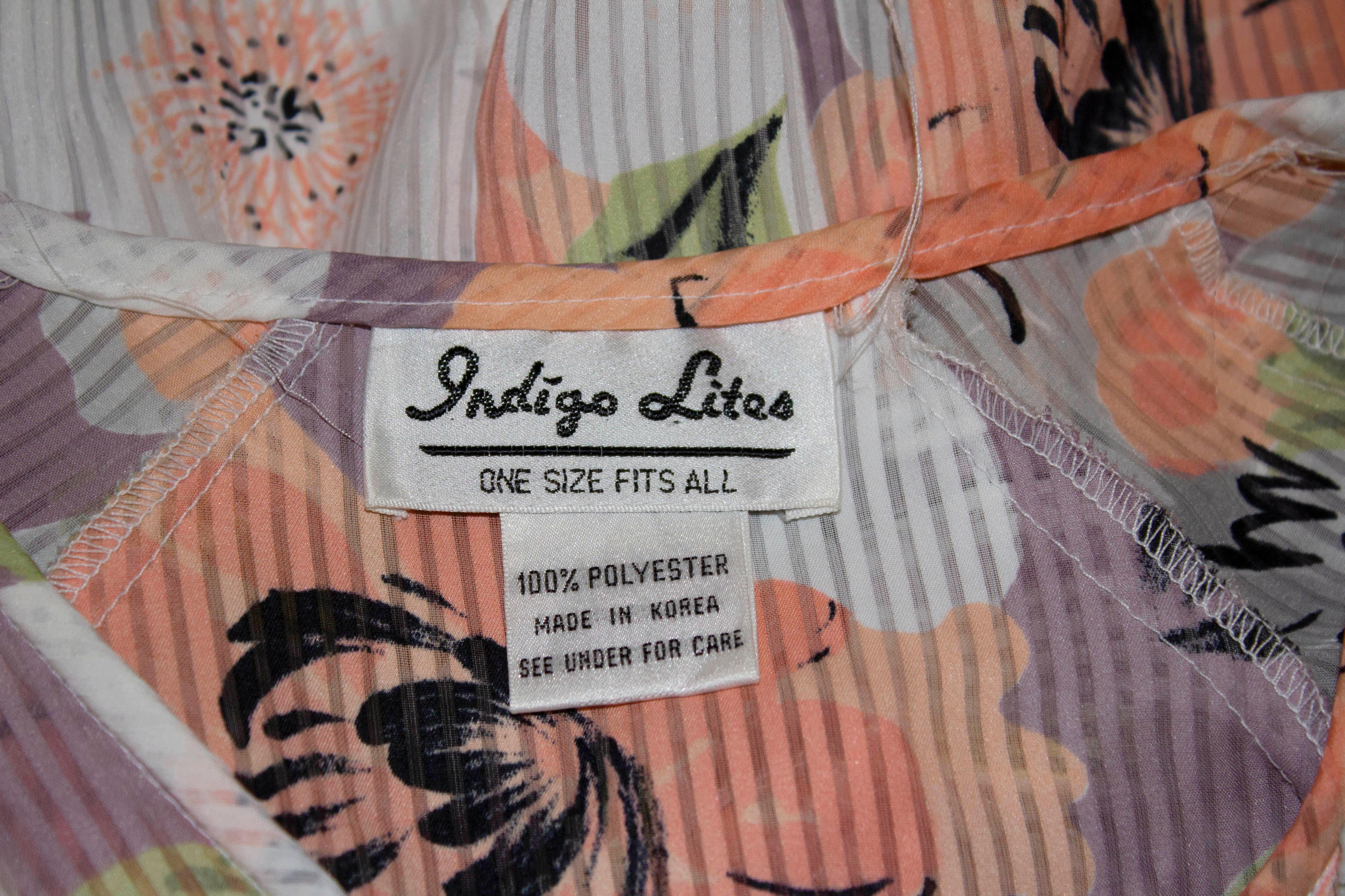 Brown Vintage Indigo Lites Polyester Goergette Dress For Sale