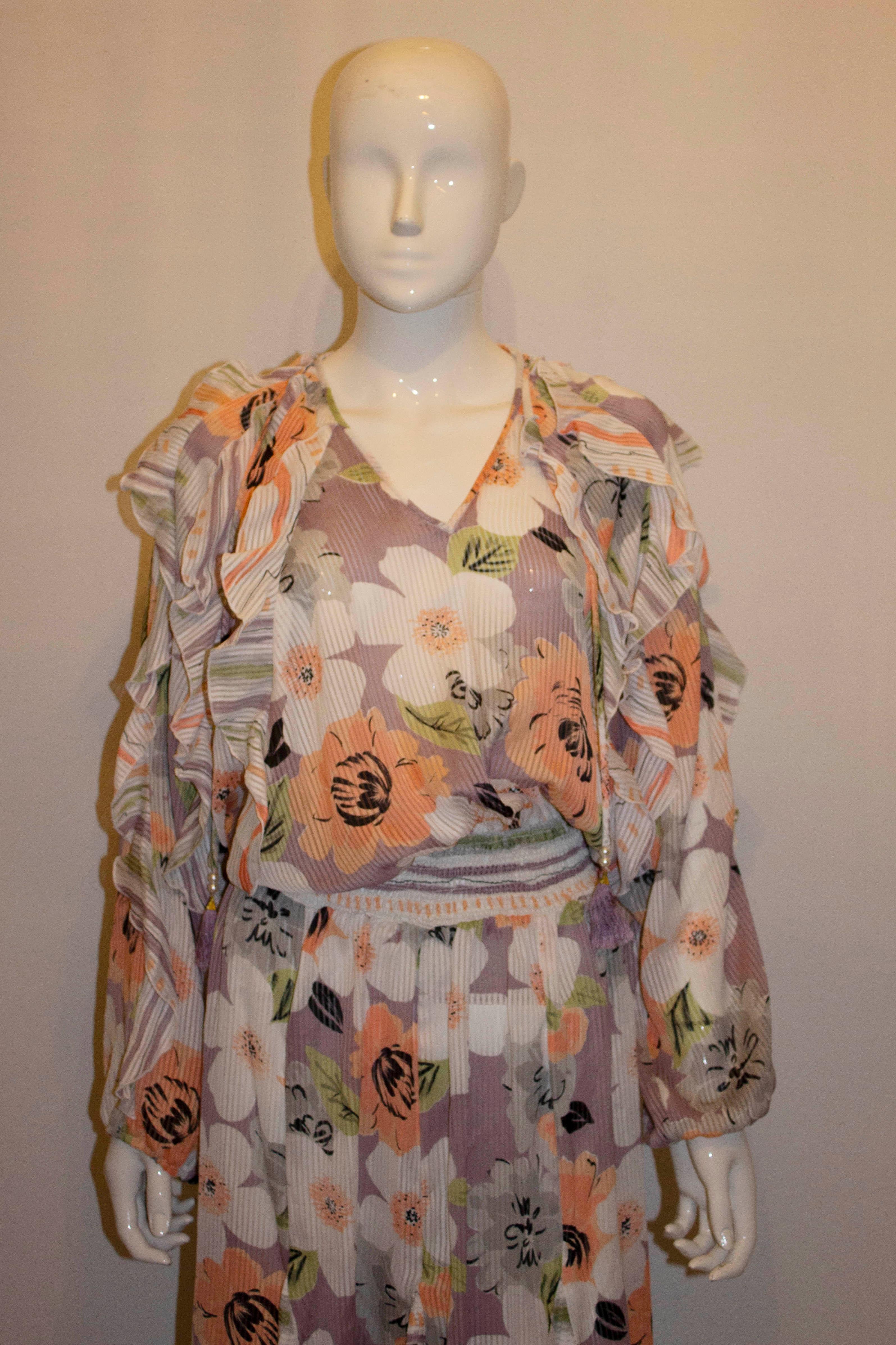 Women's Vintage Indigo Lites Polyester Goergette Dress For Sale