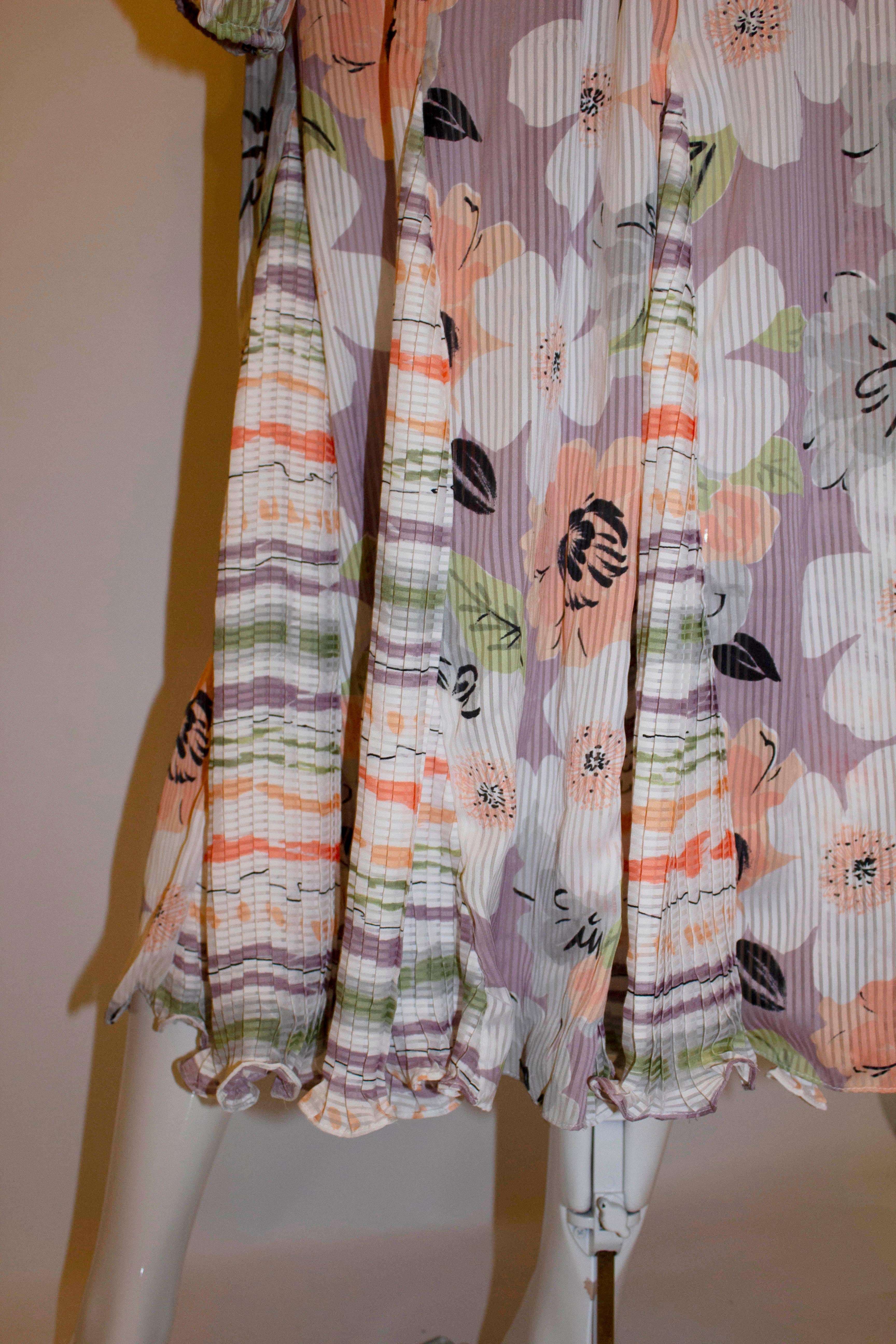 Vintage Indigo Lites Polyester Goergette Dress For Sale 1