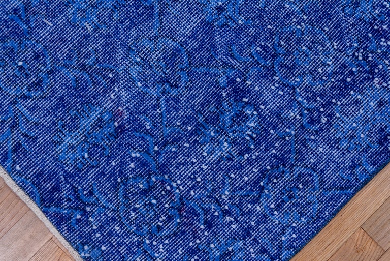 Vintage Indigo Overdyed Sparta Wool Rug Shabby Chic For Sale At 1stdibs