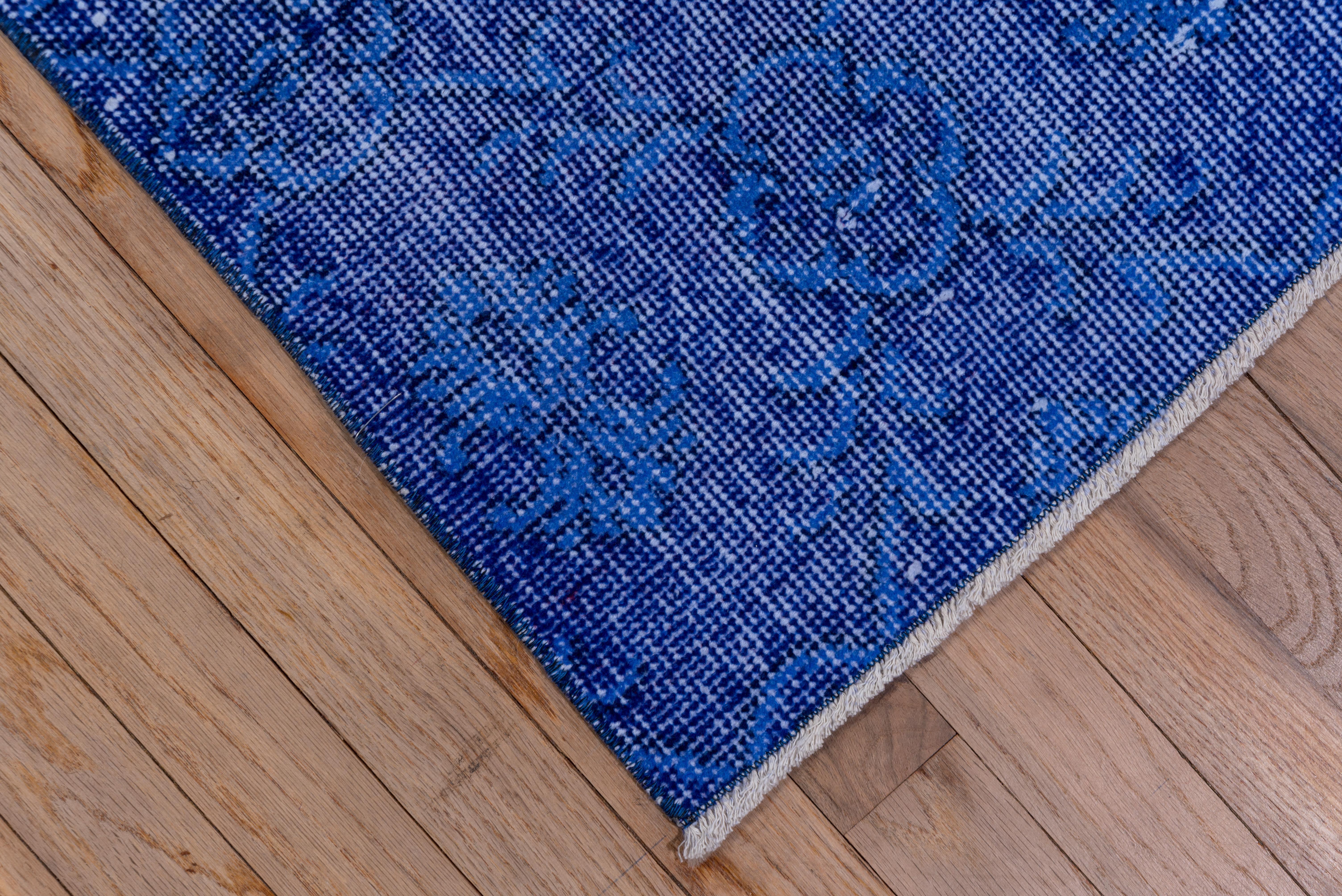 Vintage Indigo Overdyed Sparta Wool Rug, Shabby Chic In Good Condition For Sale In New York, NY