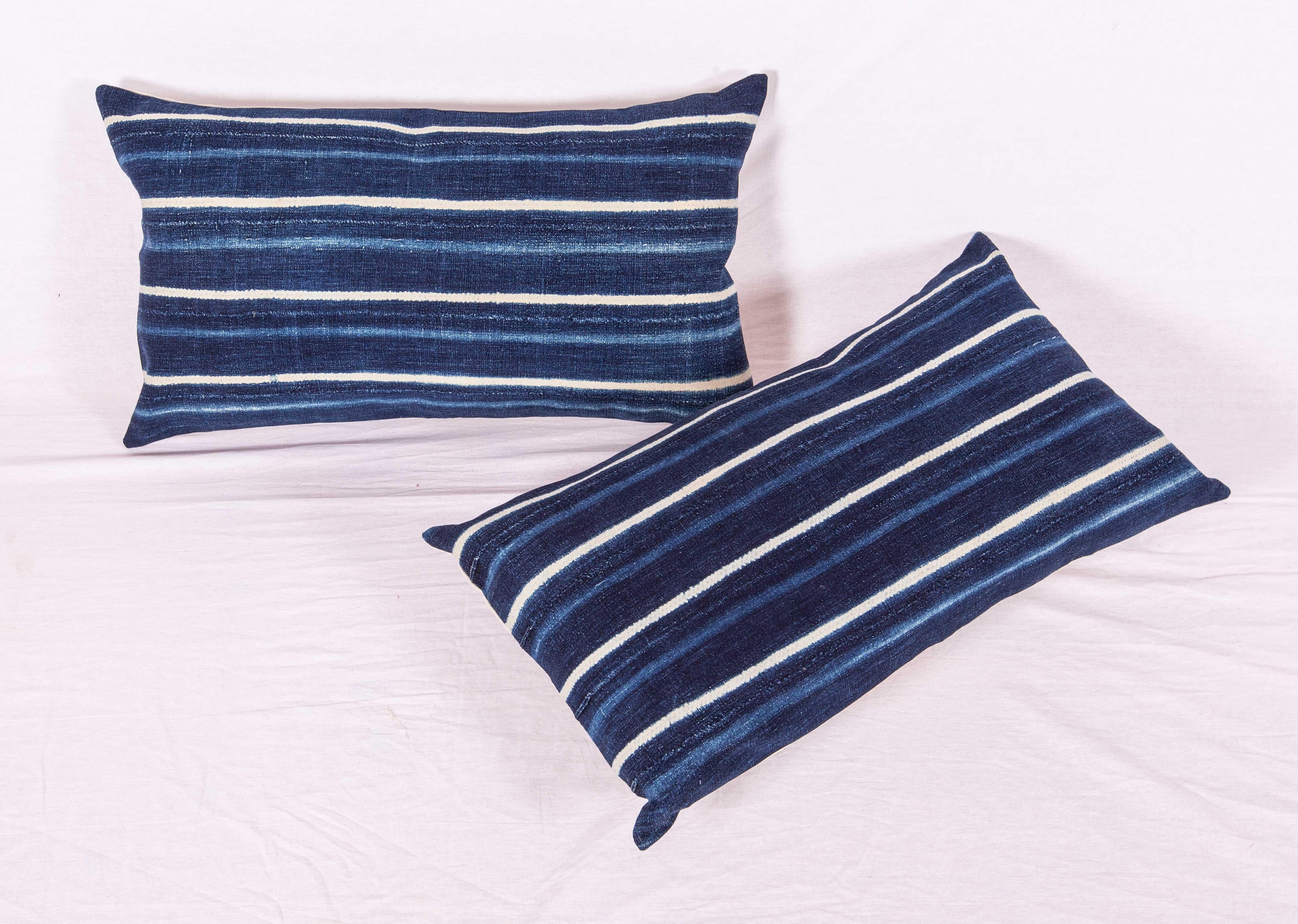 Malian Vintage Indigo Pillow / Cushion Covers Fashioned from a Cloth from Mali Africa