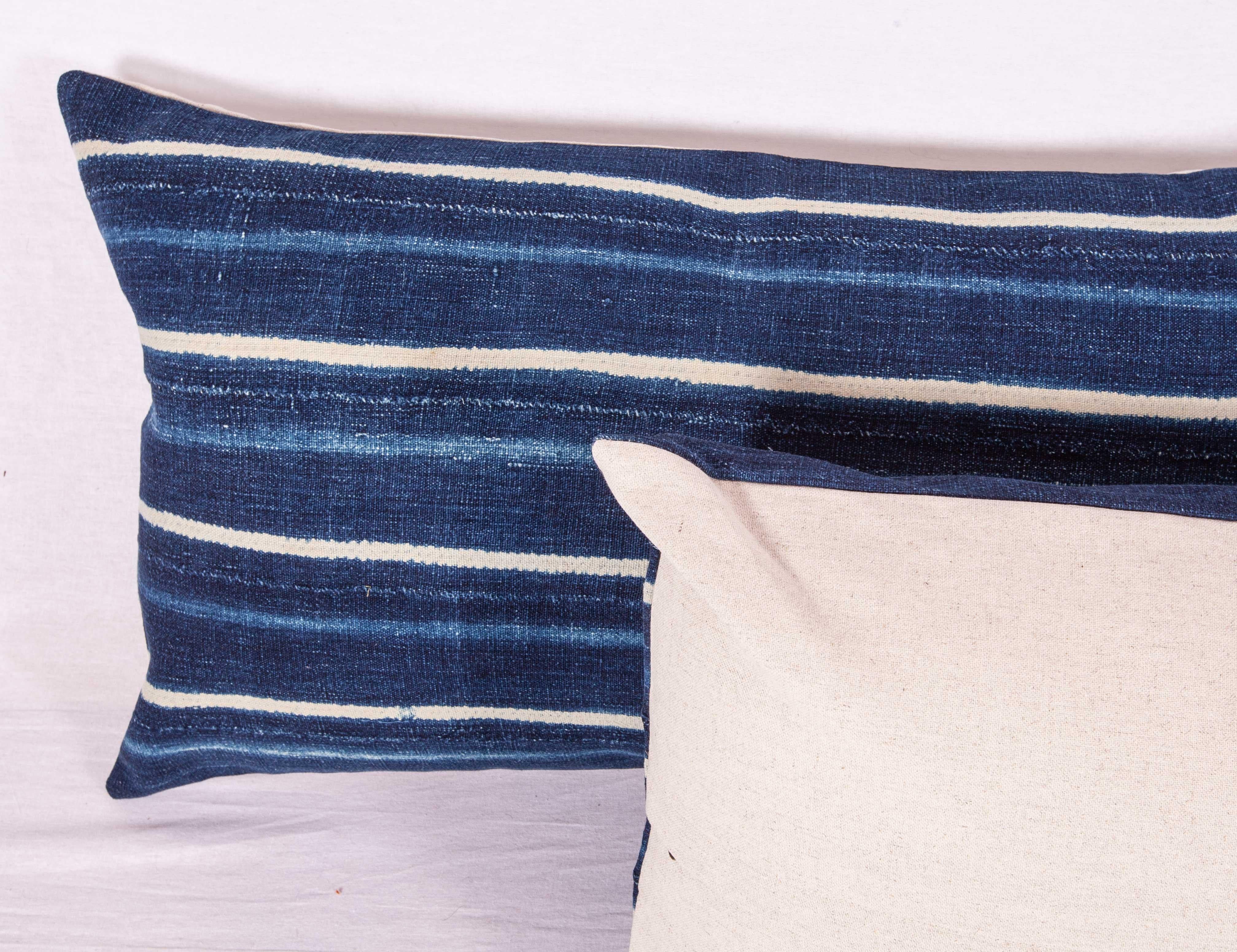 Hand-Woven Vintage Indigo Pillow / Cushion Covers Fashioned from a Cloth from Mali Africa