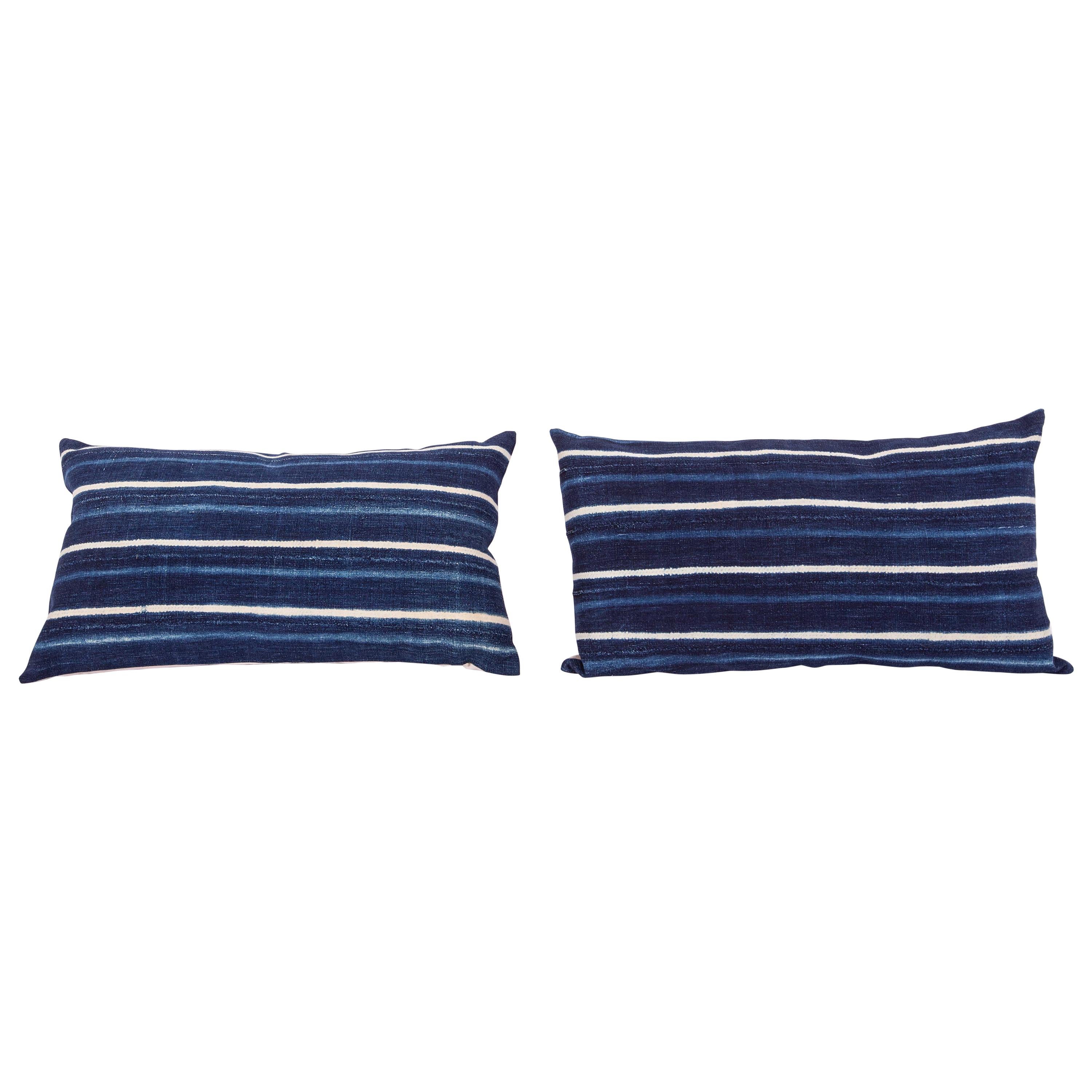 Vintage Indigo Pillow / Cushion Covers Fashioned from a Cloth from Mali Africa