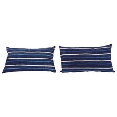 Retro Indigo Pillow / Cushion Covers Fashioned from a Cloth from Mali Africa