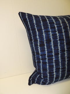 Vintage Indigo and White African Textile Decorative Pillow