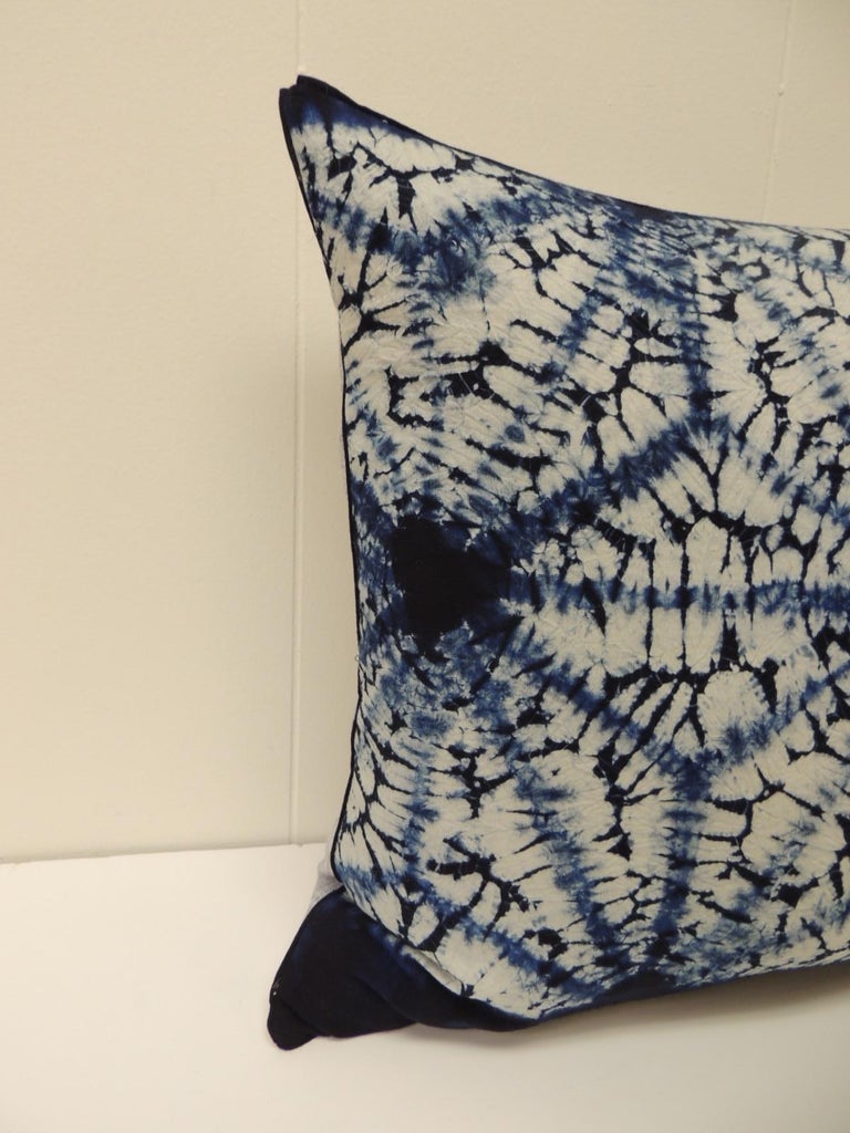 Vintage Indigo And White African Resist Dye Textile Decorative
