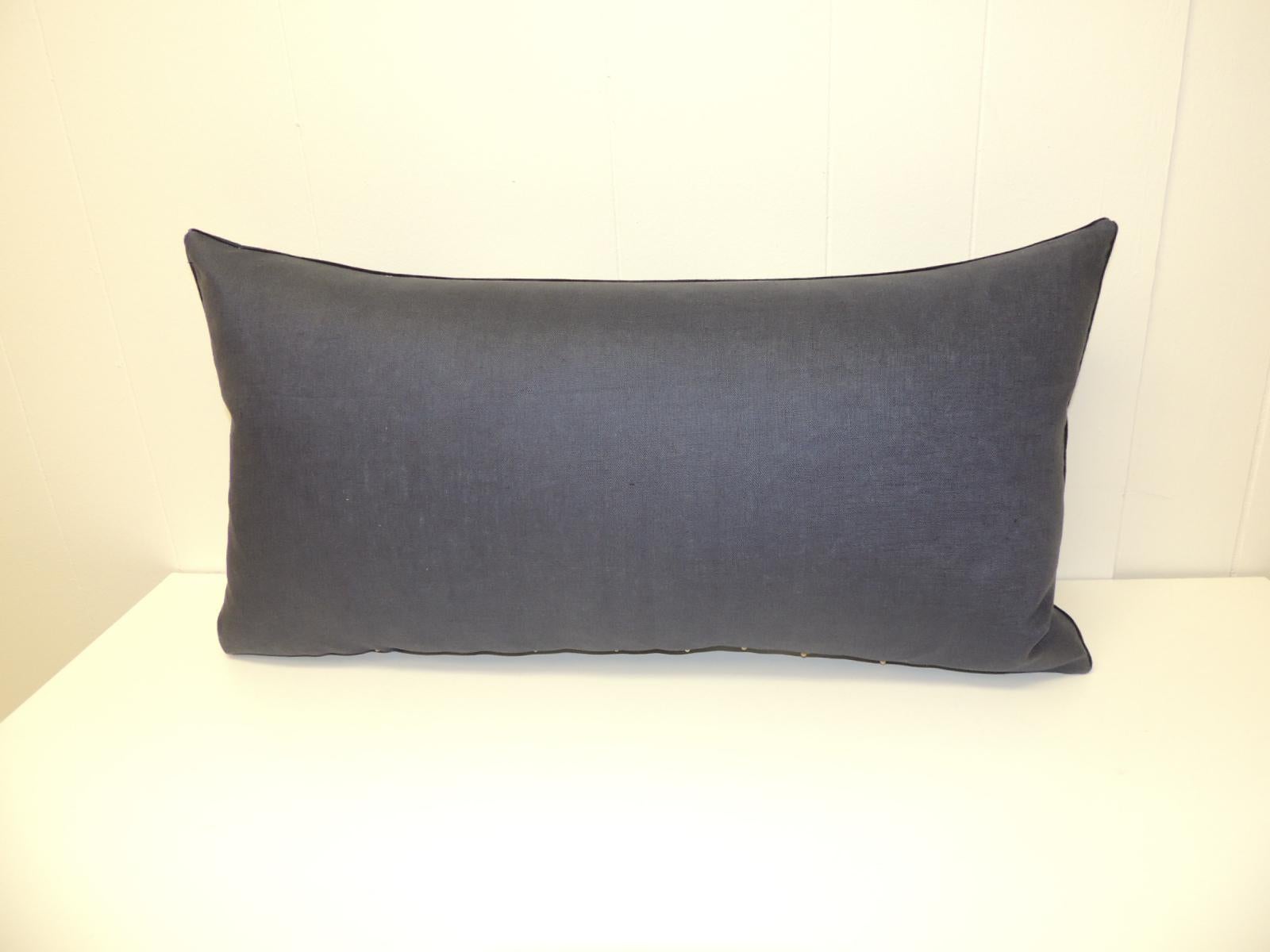 Hand-Crafted Vintage Indigo and White African Resist-dye Textile Decorative Pillow