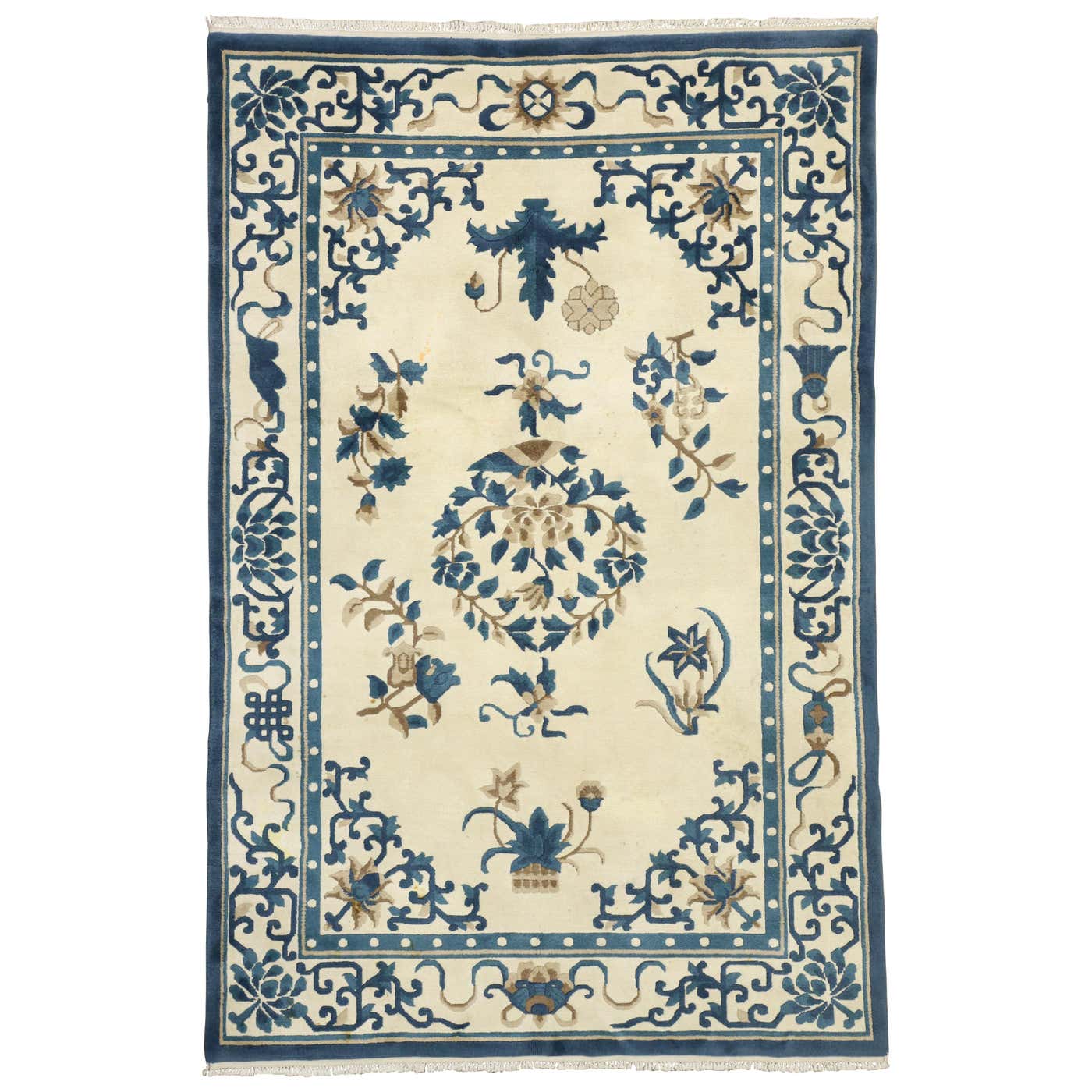 Vintage Chinese Peking Chinoiserie Style Rug For Sale at 1stDibs ...