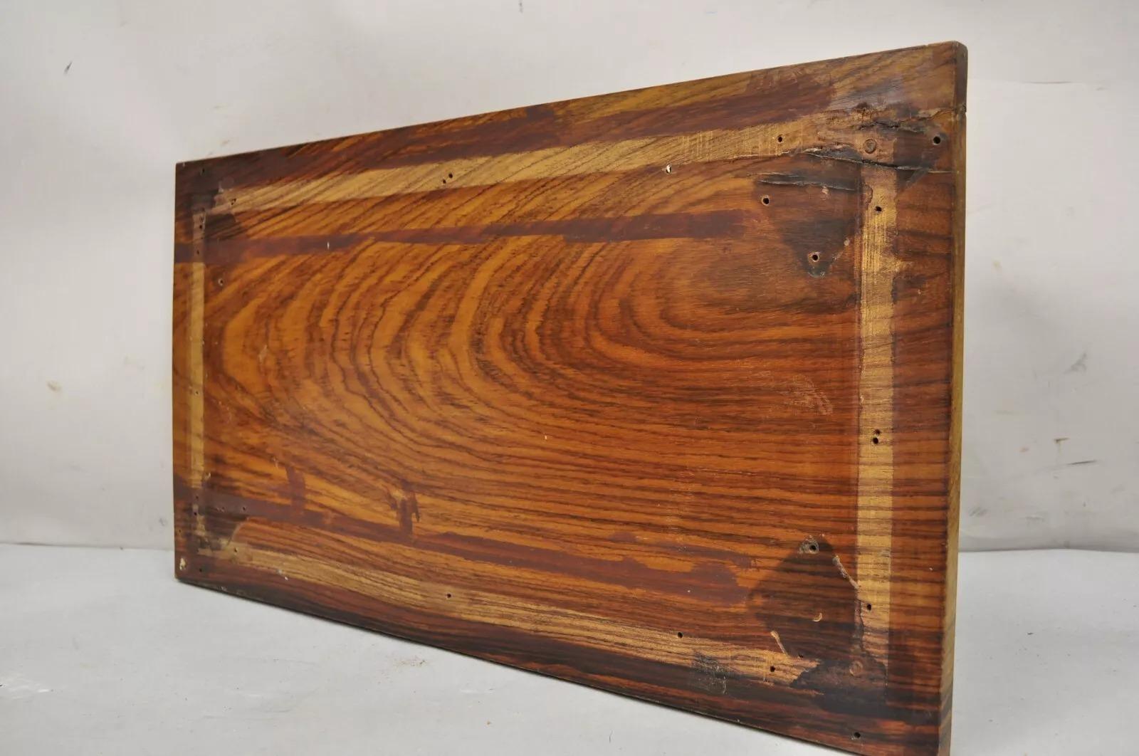 Wood Vintage Indo Indian Marquetry & Bone Inlay Rosewood Panel Plaque - a Pair For Sale