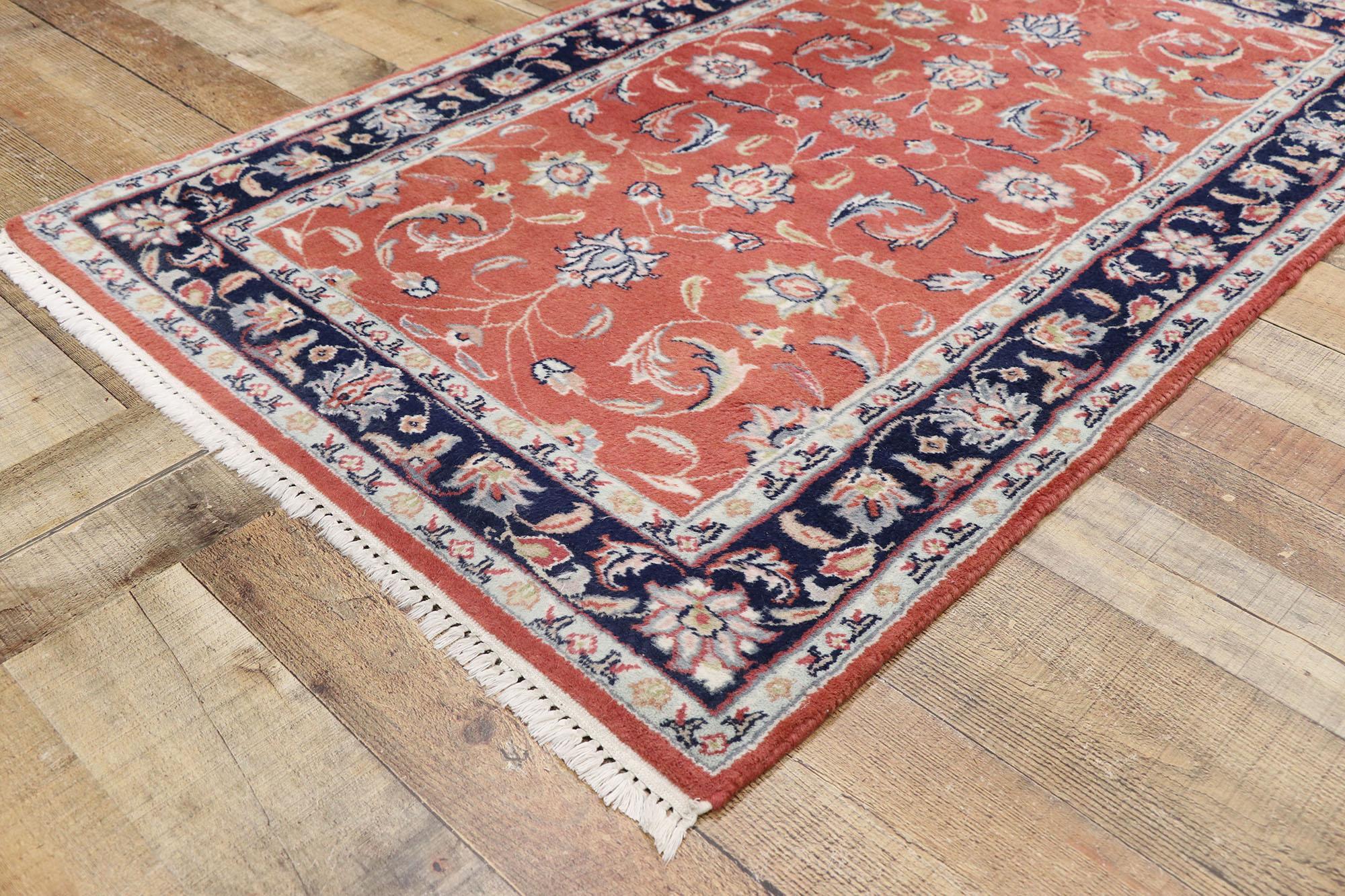 Tabriz Vintage Persian Indian Rug with New England Cape Cod Cottage Style For Sale