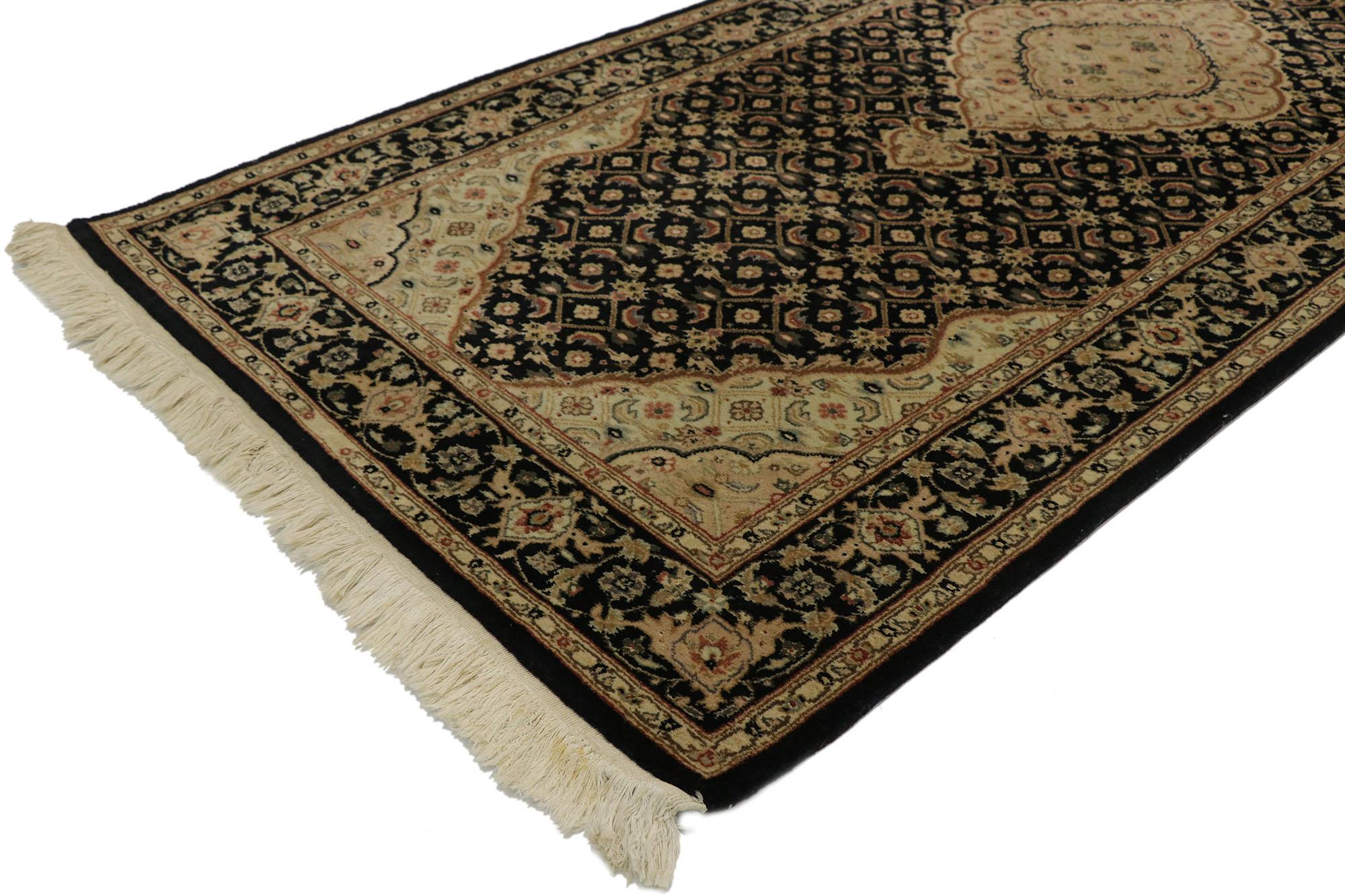 Hand-Knotted Vintage Persian Tabriz Style Indian Runner For Sale