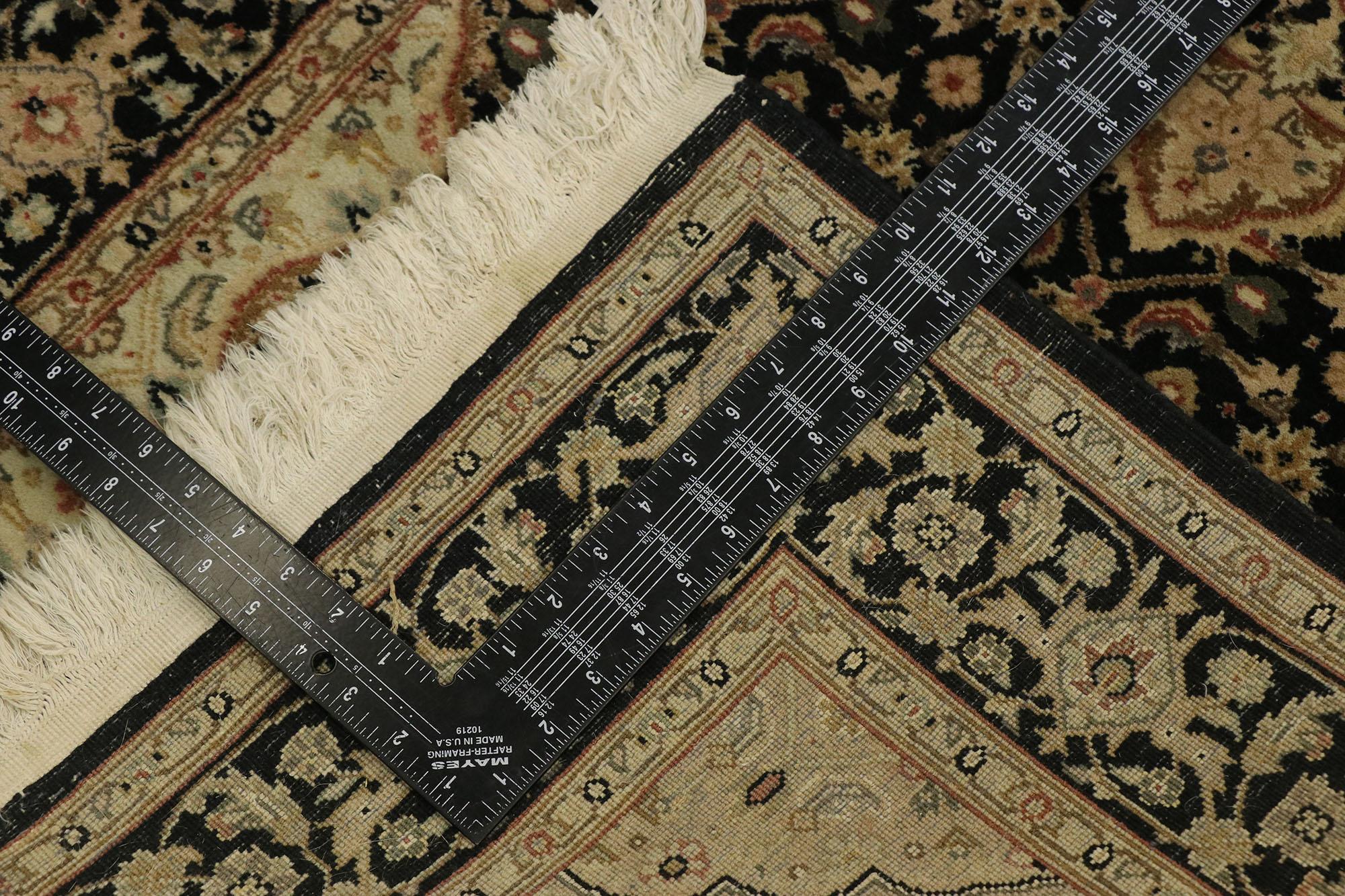 Wool Vintage Persian Tabriz Style Indian Runner For Sale