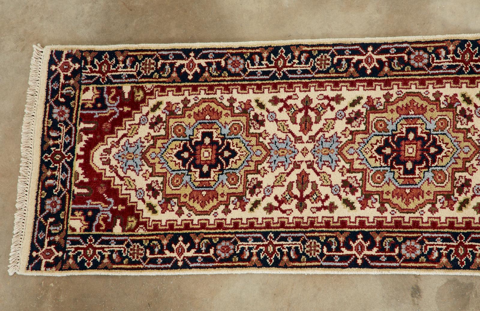 Indo Persian Serapi Design Runner  In Good Condition For Sale In Rio Vista, CA