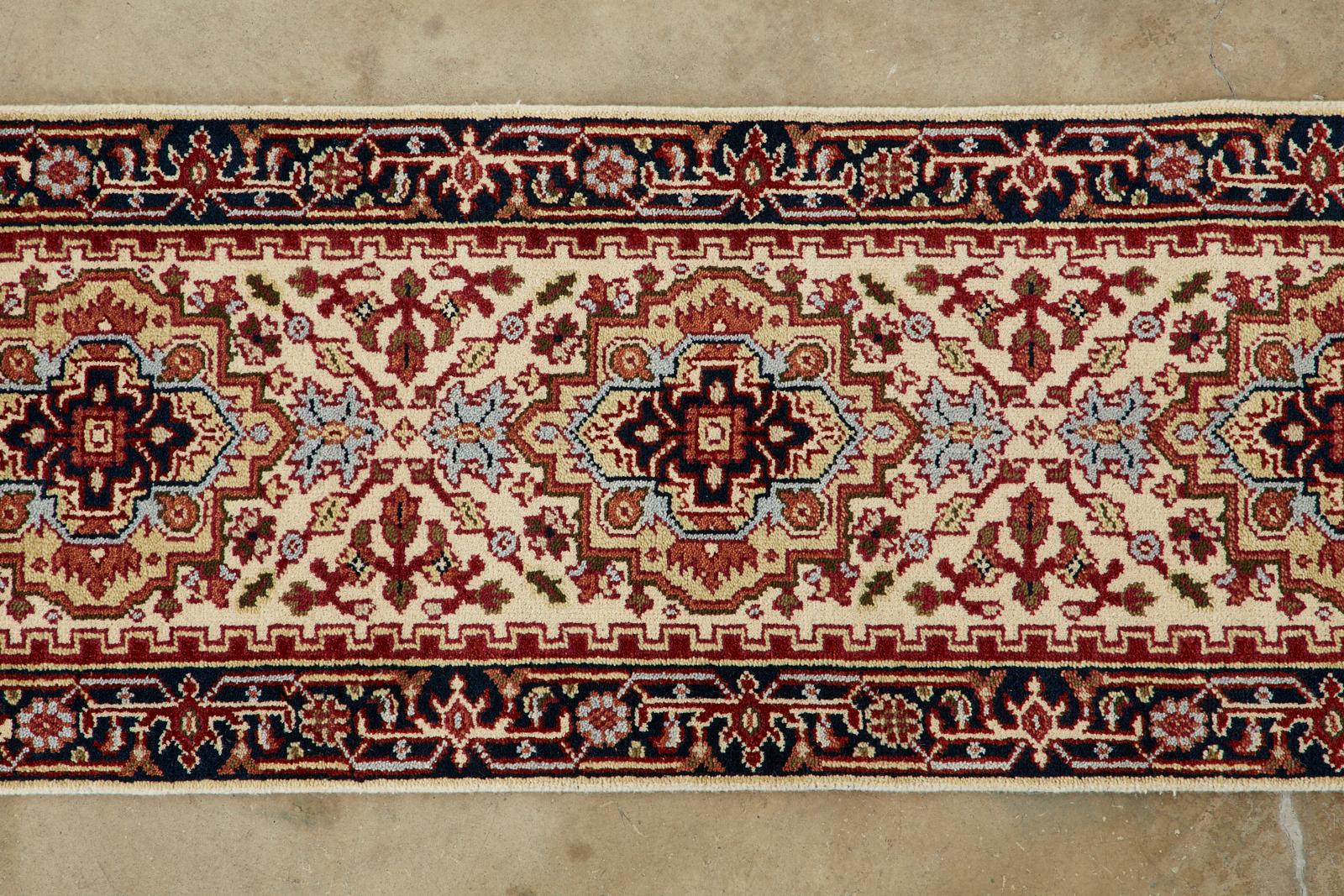 Wool Indo Persian Serapi Design Runner  For Sale